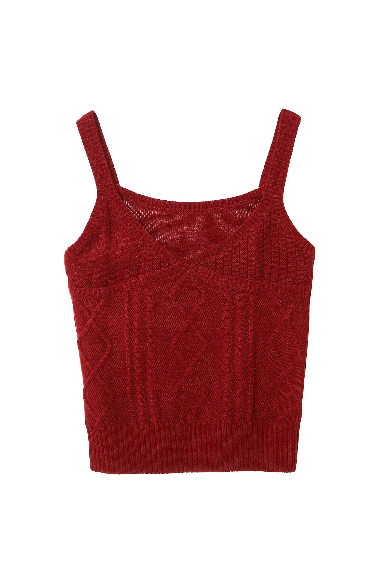 Maroon Knitted Tank TopMaroon Knitted Tank Top,sleeveless tops,Season (AW) Look,Thin straps,sleeveless tops,Knitted,Knitted tops