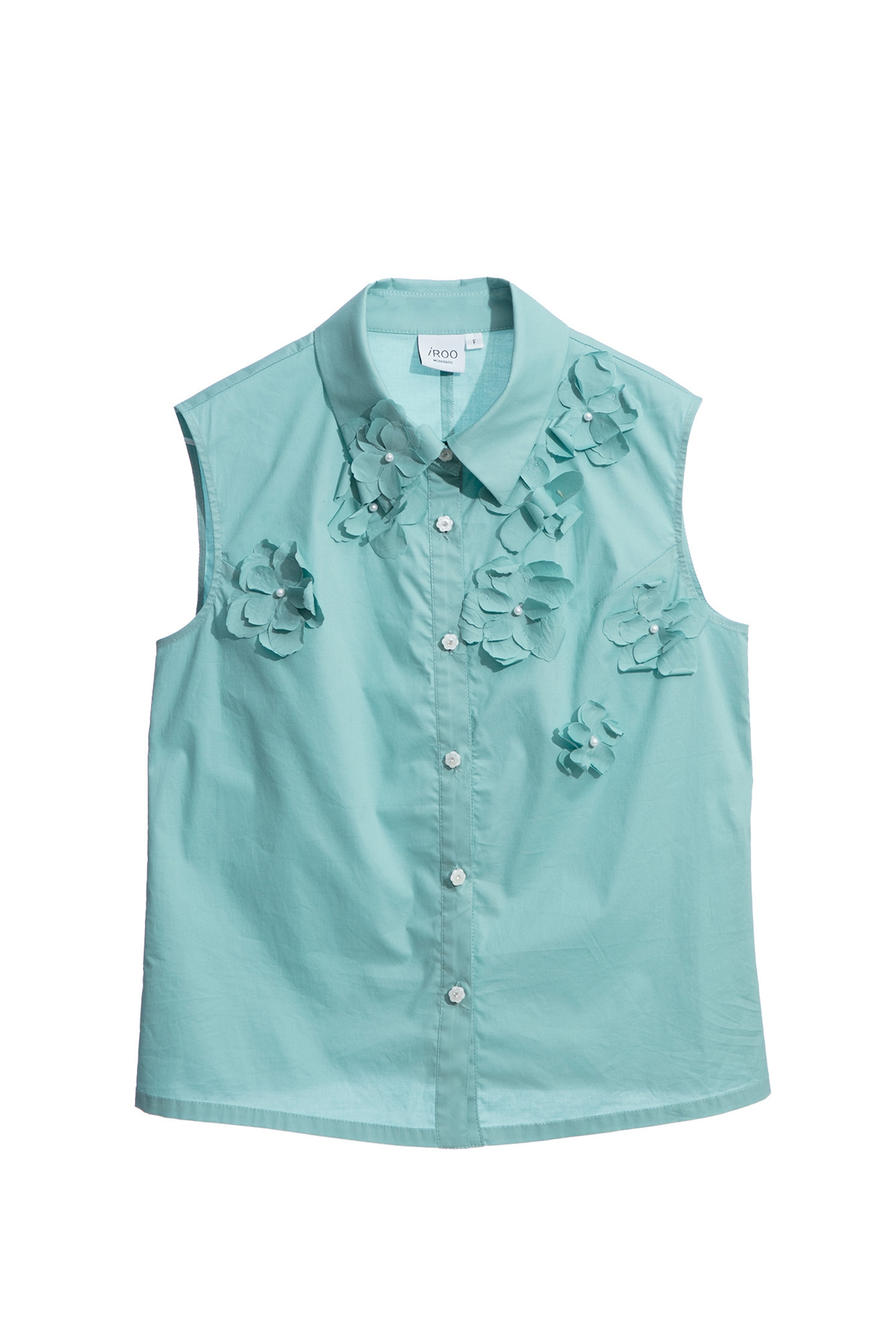 Button Front Collar Vest With 3-D Floral DetailButton Front Collar Vest With 3-D Floral Detail,sleeveless tops,Tops,sleeveless tops,Season (AW) Look,sleeveless tops,Blouses