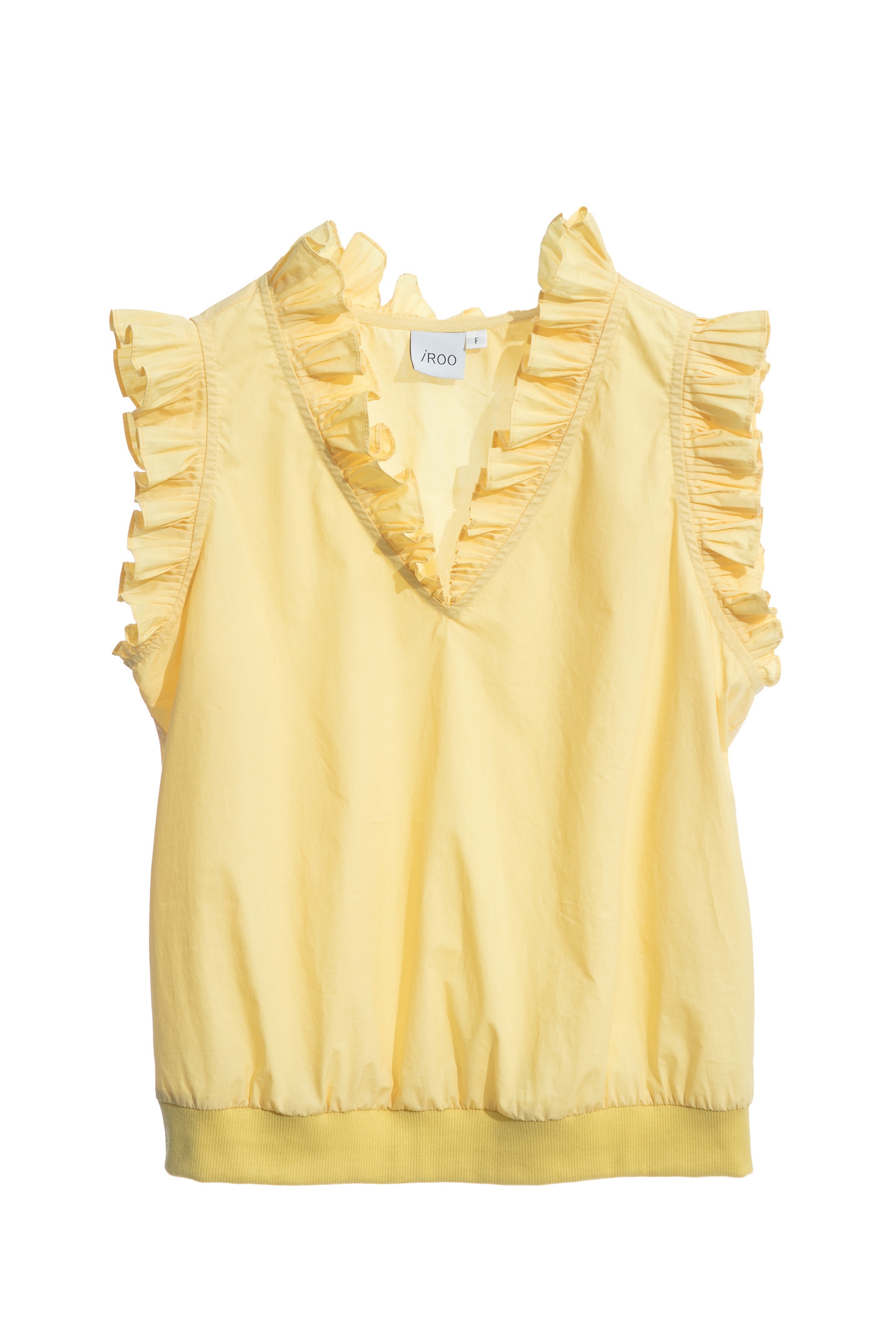 Ruffle Detail V-neck VestRuffle Detail V-neck Vest,sleeveless tops,Tops,Season (AW) Look,Cotton