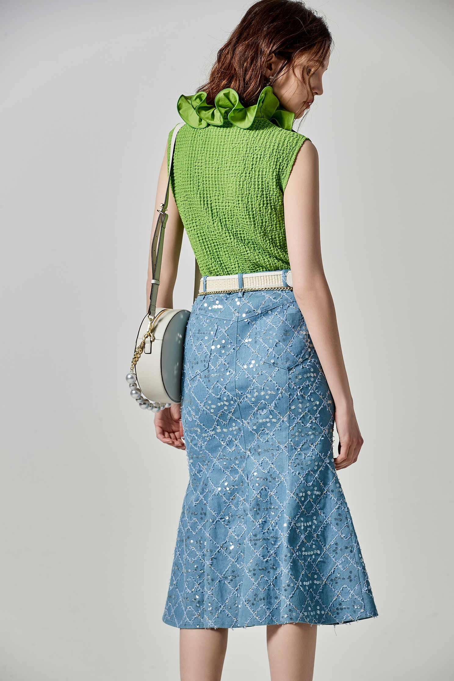 Ruffle Collar Textured VestRuffle Collar Textured Vest,sleeveless tops,Tops,Season (SS) Look