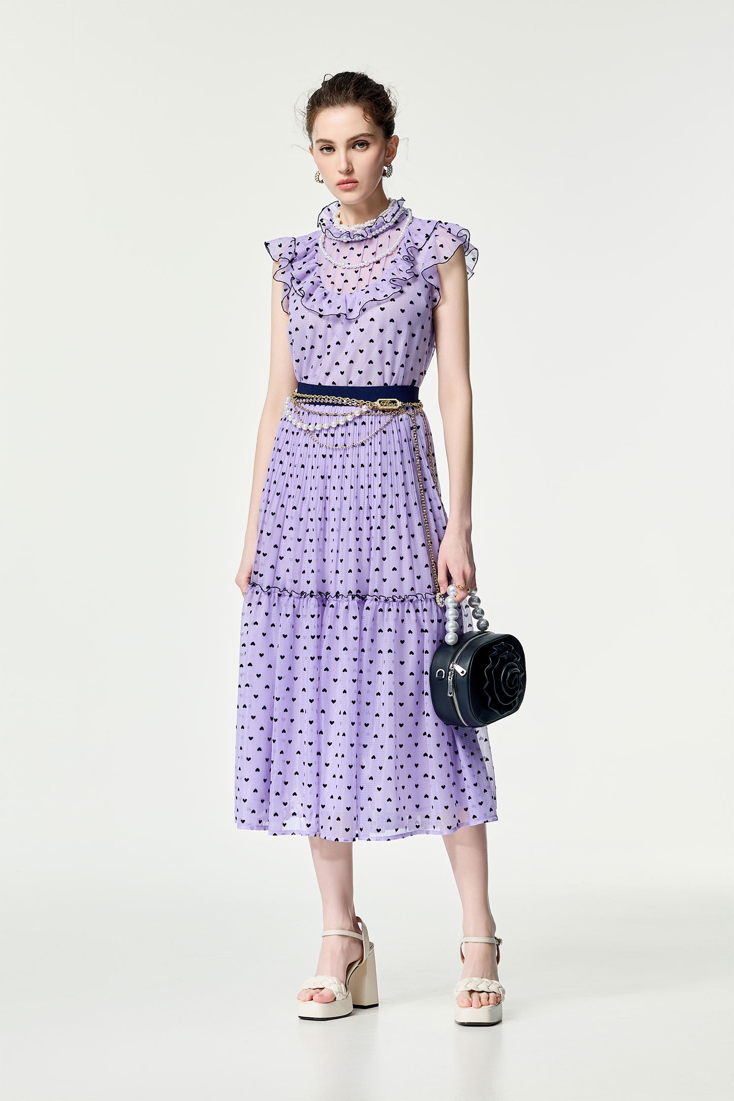 Heart Print Ruffle Detail VestHeart Print Ruffle Detail Vest,sleeveless tops,Tops,Season (SS) Look,co-ord sets,Valentine,sleeveless tops