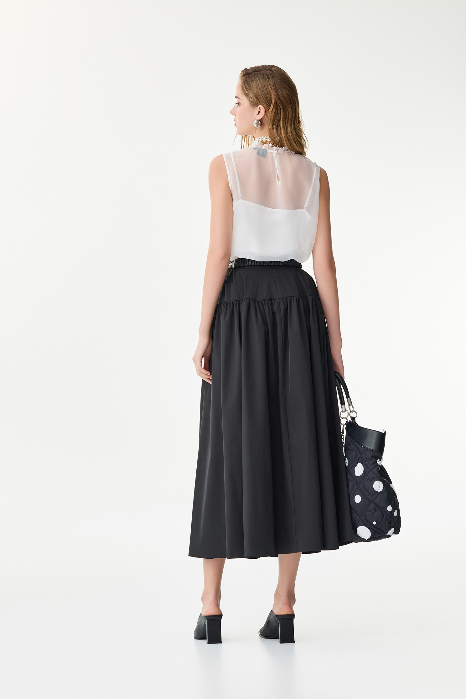 Front Ruffle Organza VestFront Ruffle Organza Vest,sleeveless tops,Under shirts,Season (SS) Look,pearl,White tops,sleeveless tops