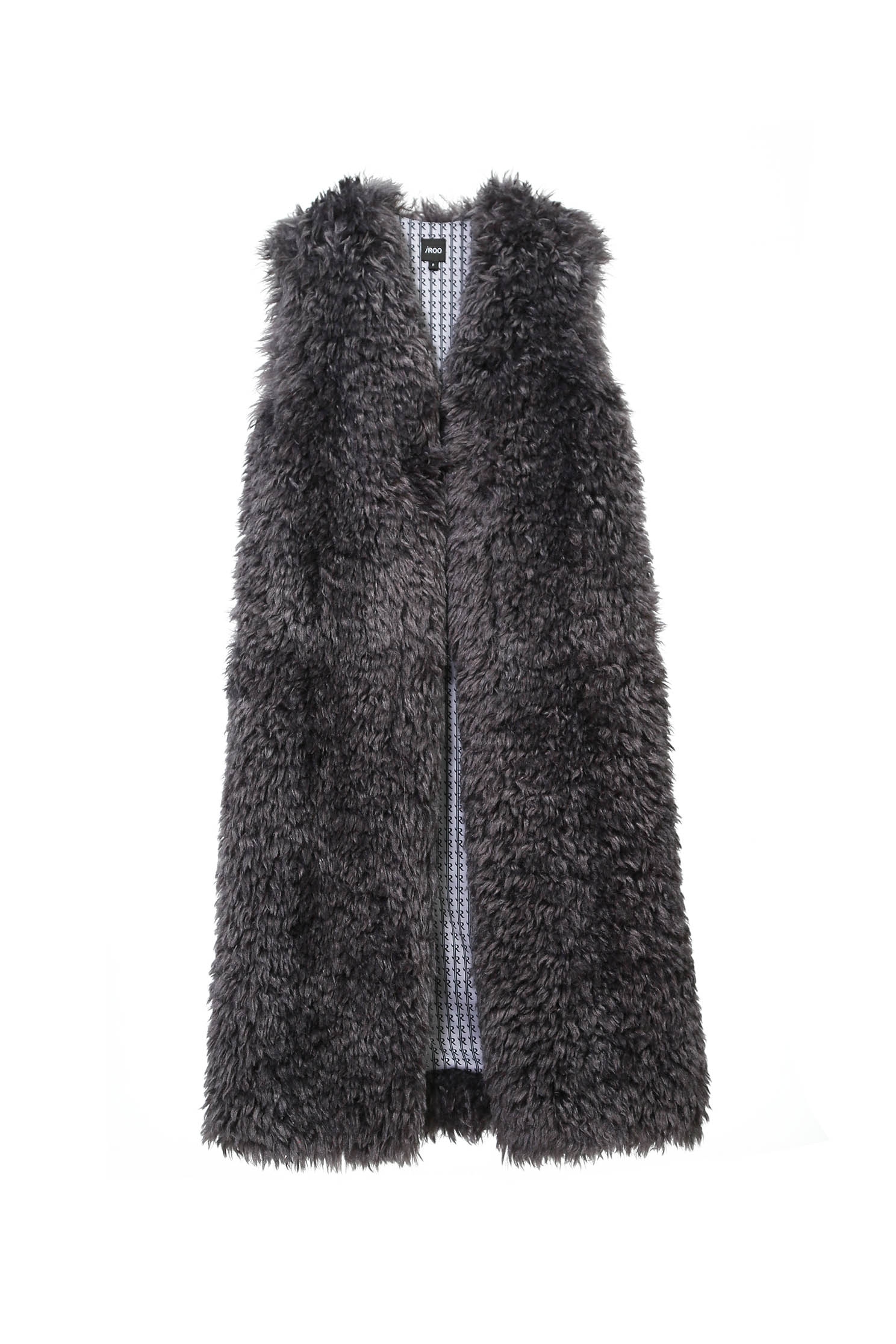 Faux Fur Long Grey VestLimited edition imitate fur vest,sleeveless tops,Outerwear,Season (AW) Look,simple outfits,sleeveless tops