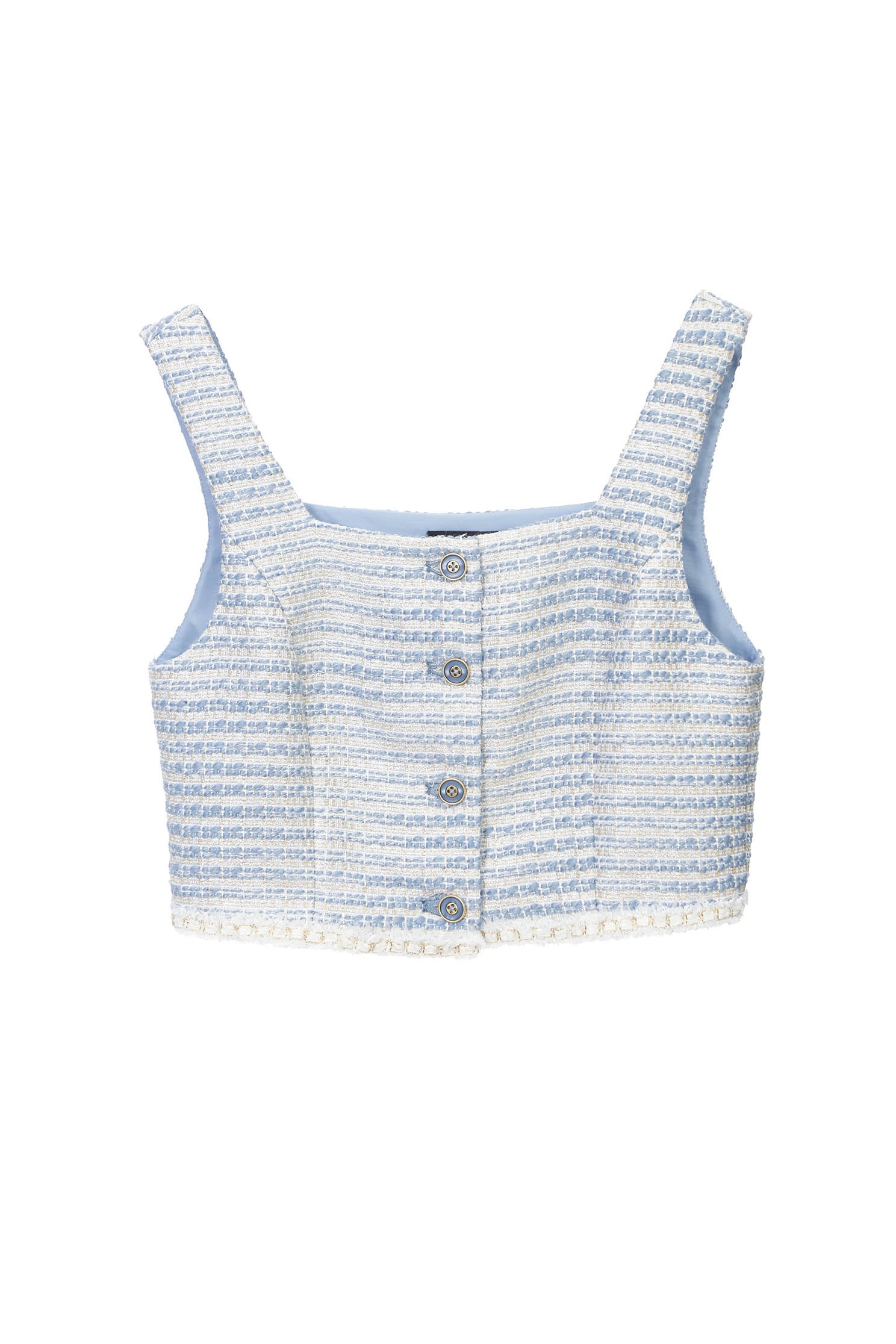 Crop Tweed VestLustrous tweed vest,sleeveless tops,Online Exclusive,Season (AW) Look,sleeveless tops