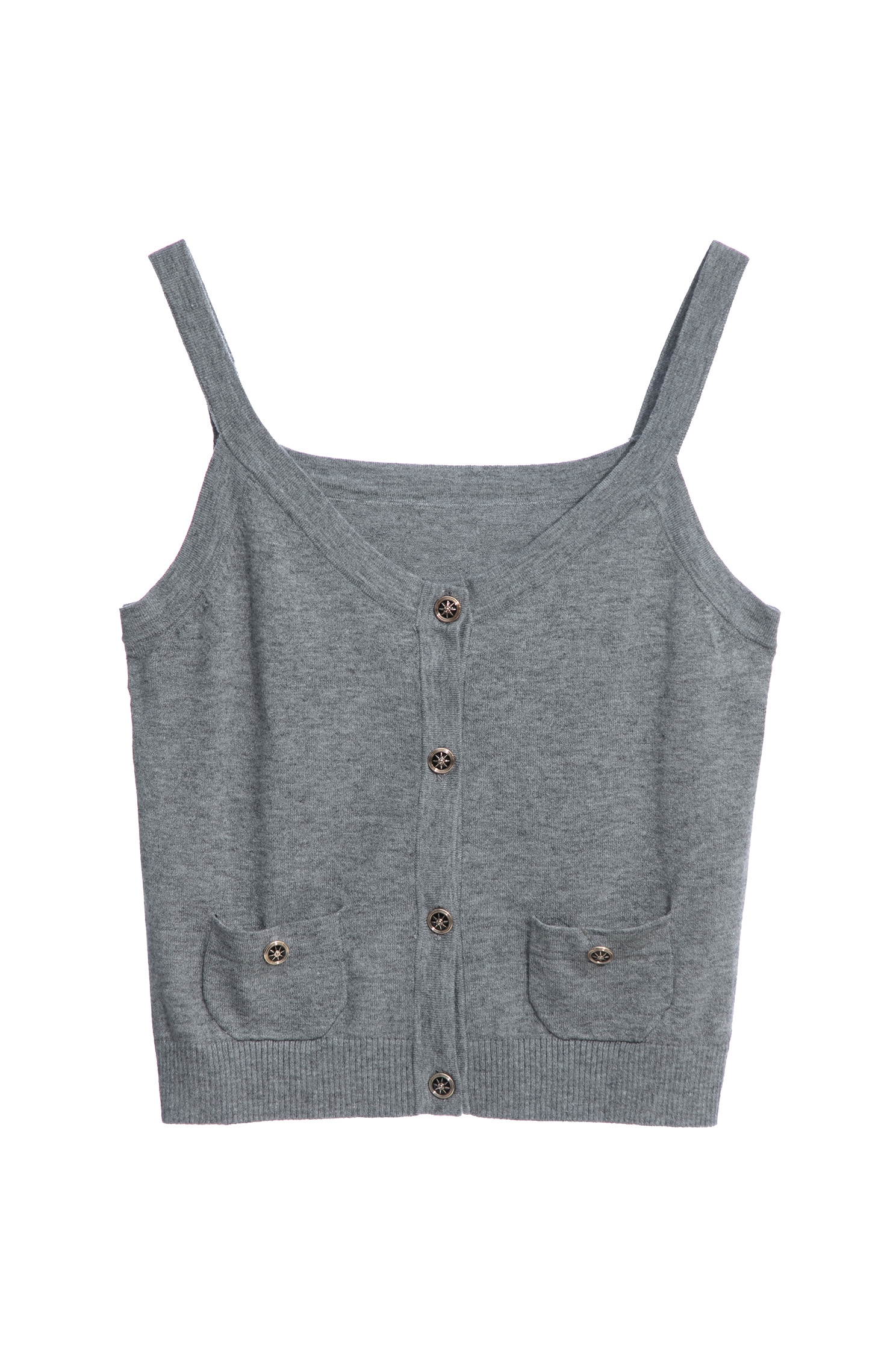 V-neck Button Front Knit Tank TopV-neck Button Front Knit Tank Top,sleeveless tops,Season (AW) Look,sleeveless tops,Knitted,Knitted tops