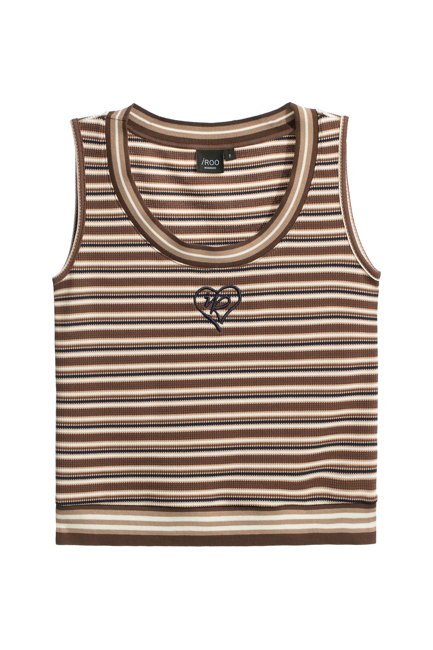 Brown Stripe Tank TopBrown Stripe Tank Top,sleeveless tops,Stripe,Season (AW) Look,Embroidered,sleeveless tops