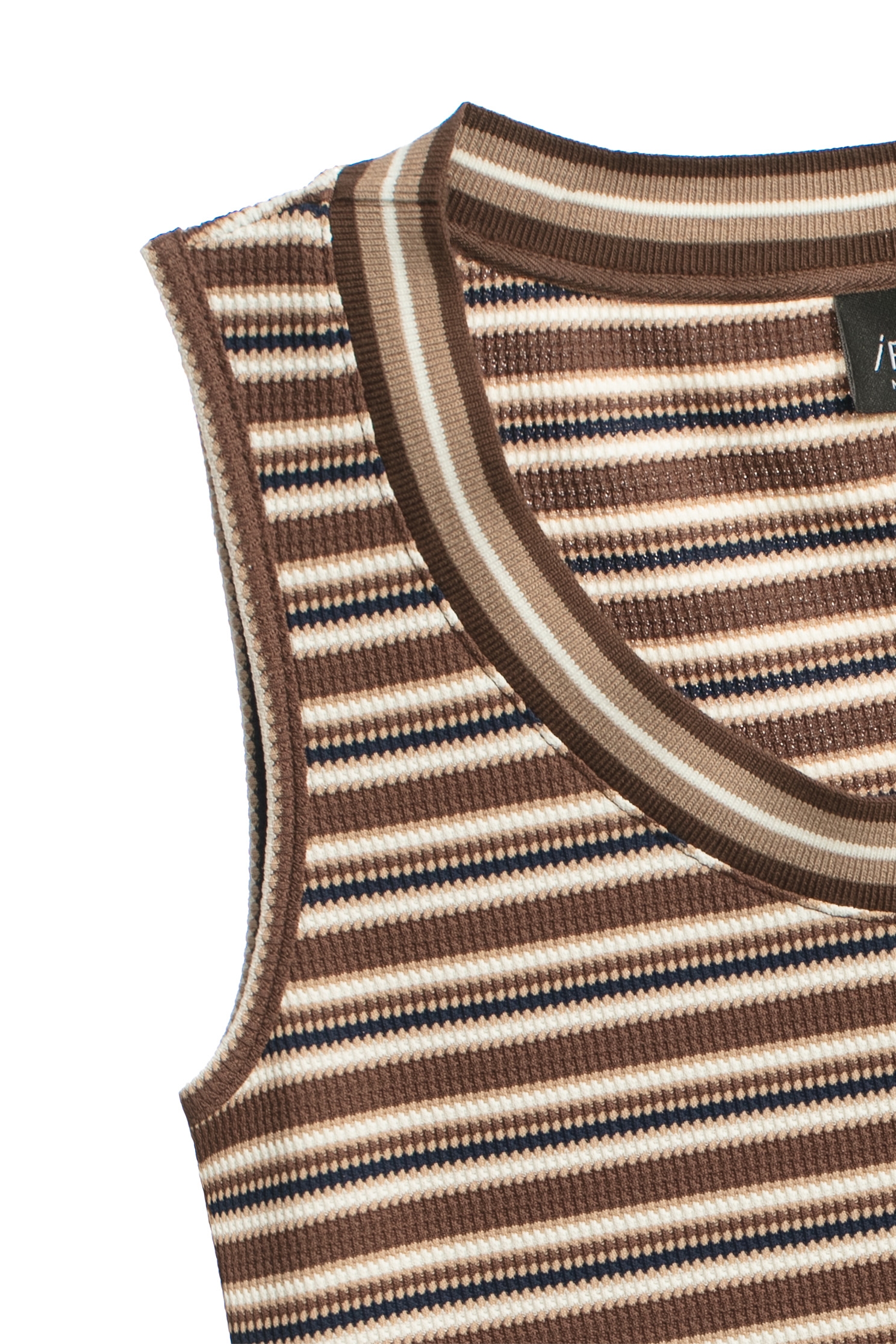 Brown Stripe Tank TopBrown Stripe Tank Top,sleeveless tops,Stripe,Season (AW) Look,Embroidered,sleeveless tops