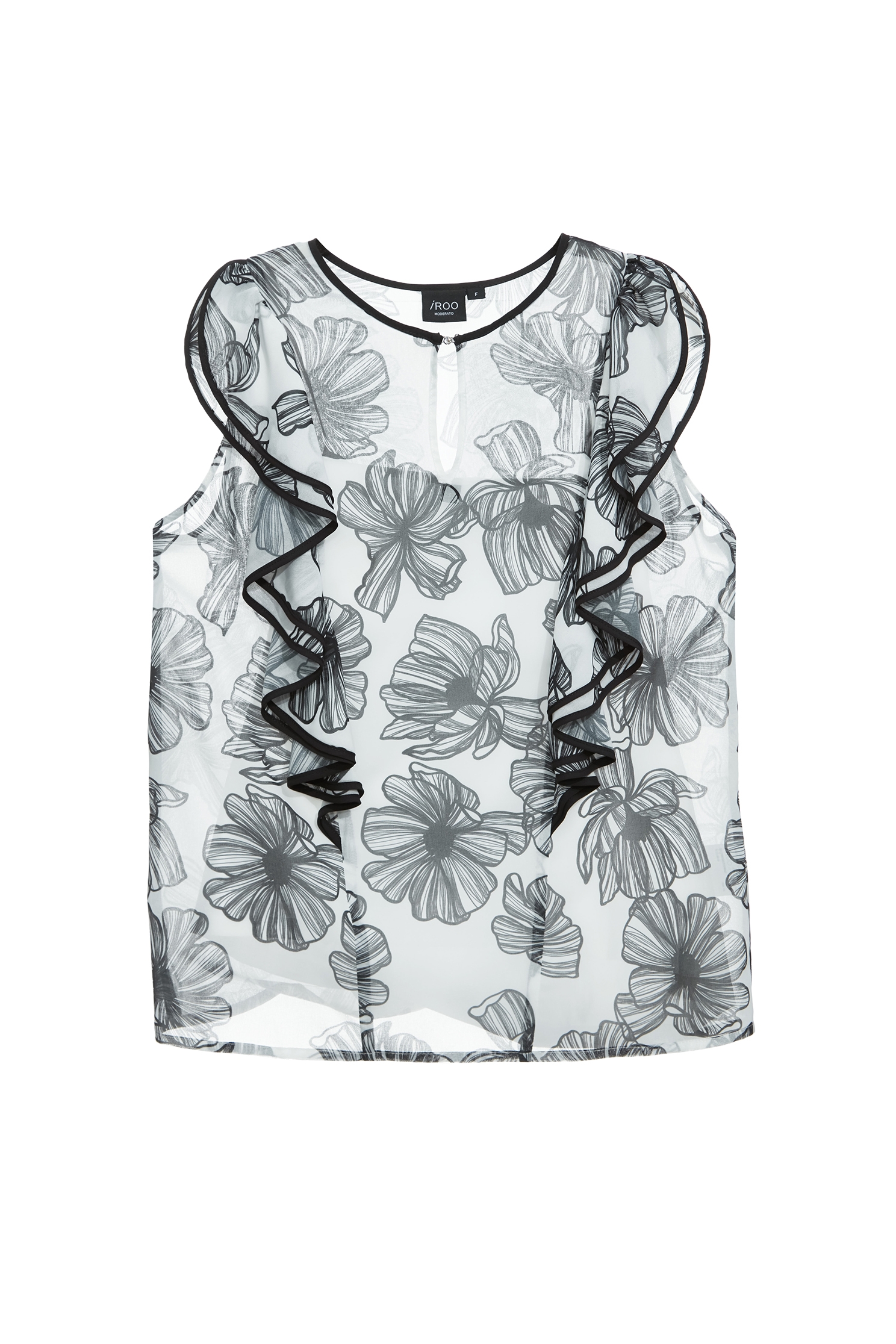 Printed Floral Chiffon Vest,sleeveless tops,Season (SS) Look,blossoms