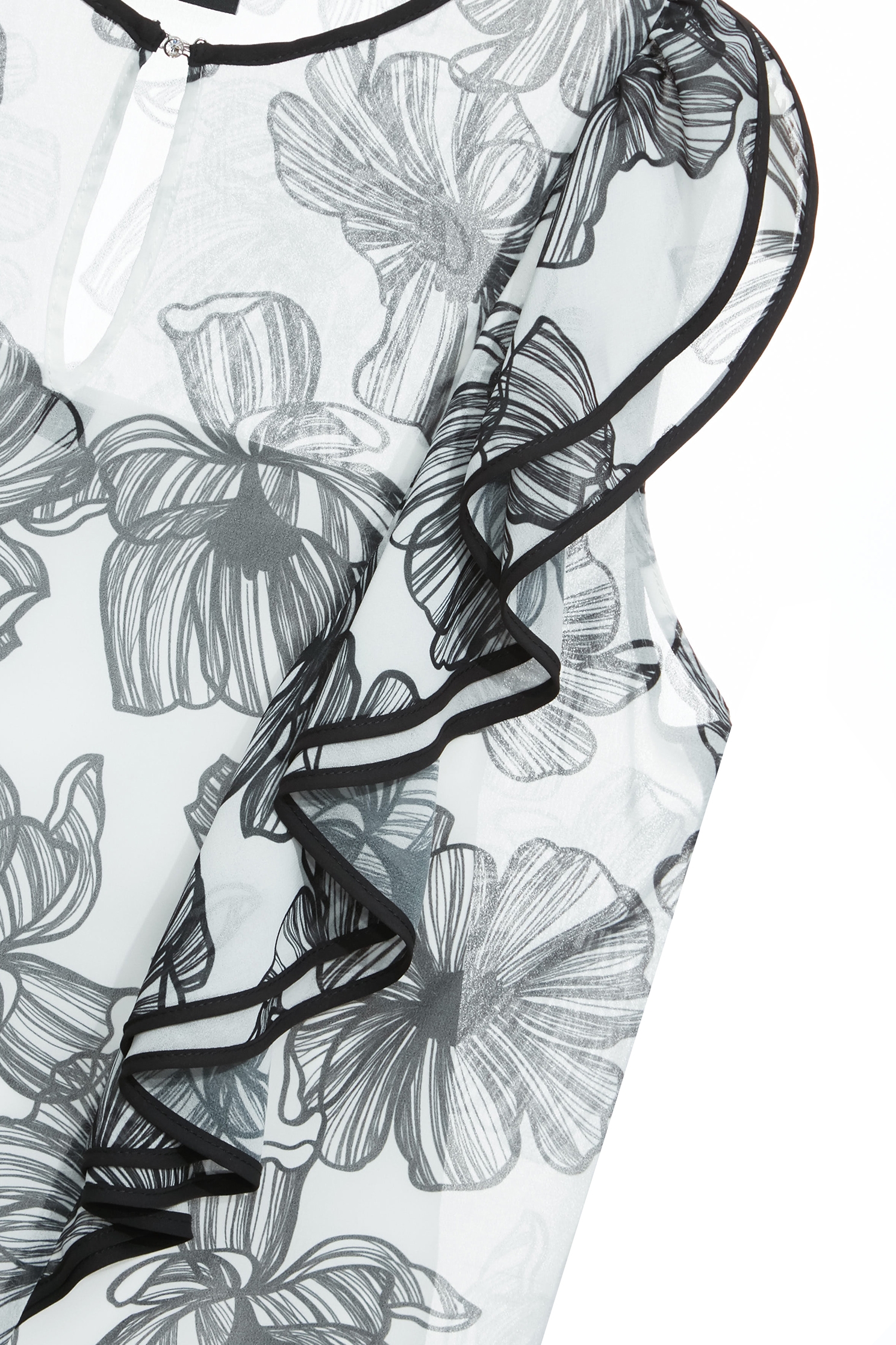 Printed Floral Chiffon Vest,sleeveless tops,Season (SS) Look,blossoms