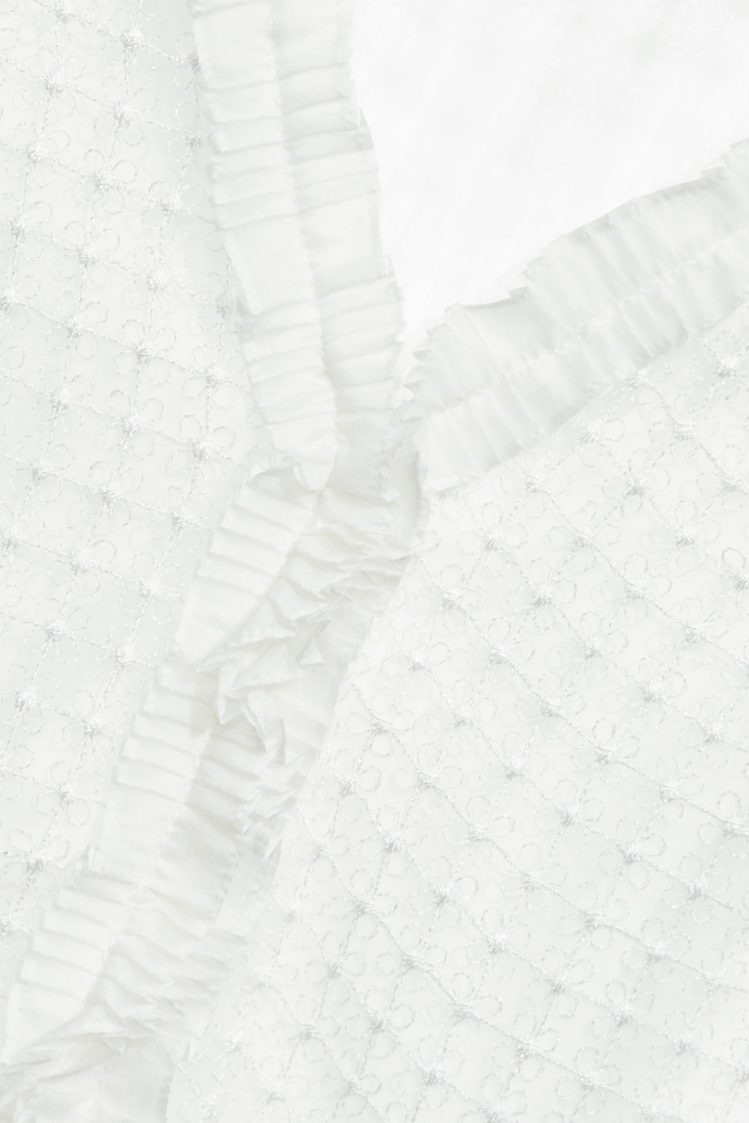 Pleated Ruffle Detail Lace VestPleated Ruffle Detail Lace Vest,sleeveless tops,Tops,Season (SS) Look,White tops,sleeveless tops,Lace