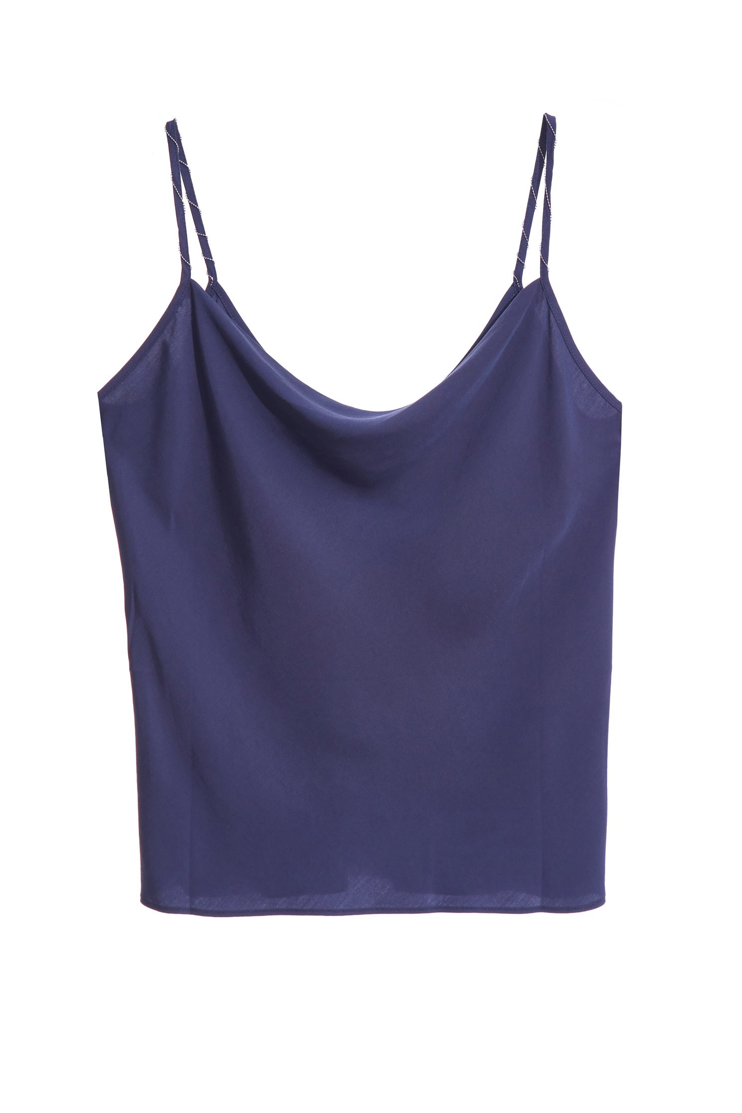 Cowl Neckline Tank TopStrappy vest with beads chain,Season (SS) Look,coolsummer,iROO LIVE,Thin straps,sleeveless tops