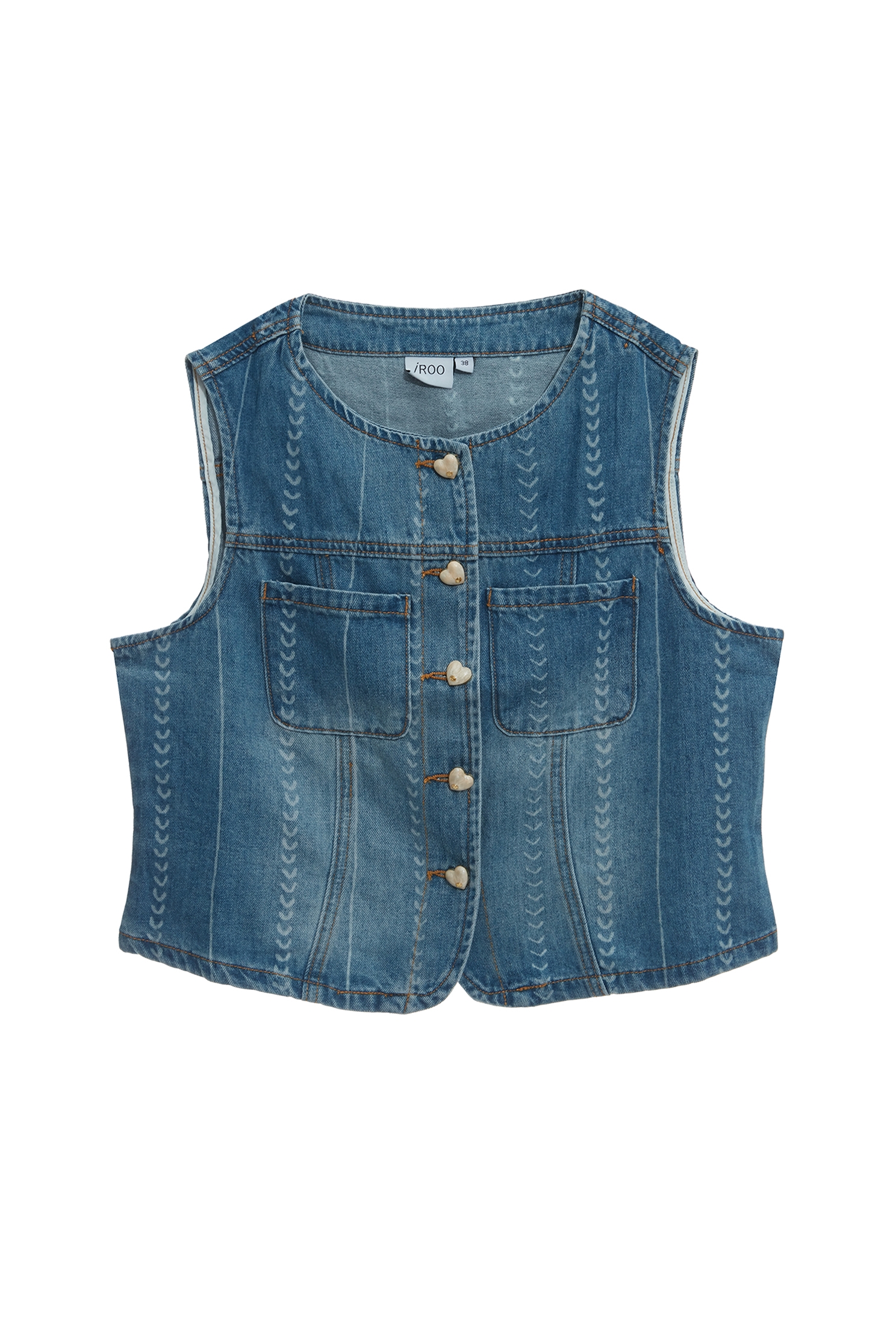 Heart Embroidery Denim VestHeart Embroidery Denim Vest,sleeveless tops,Embroidered,Denim,Season (AW) Look,sleeveless tops