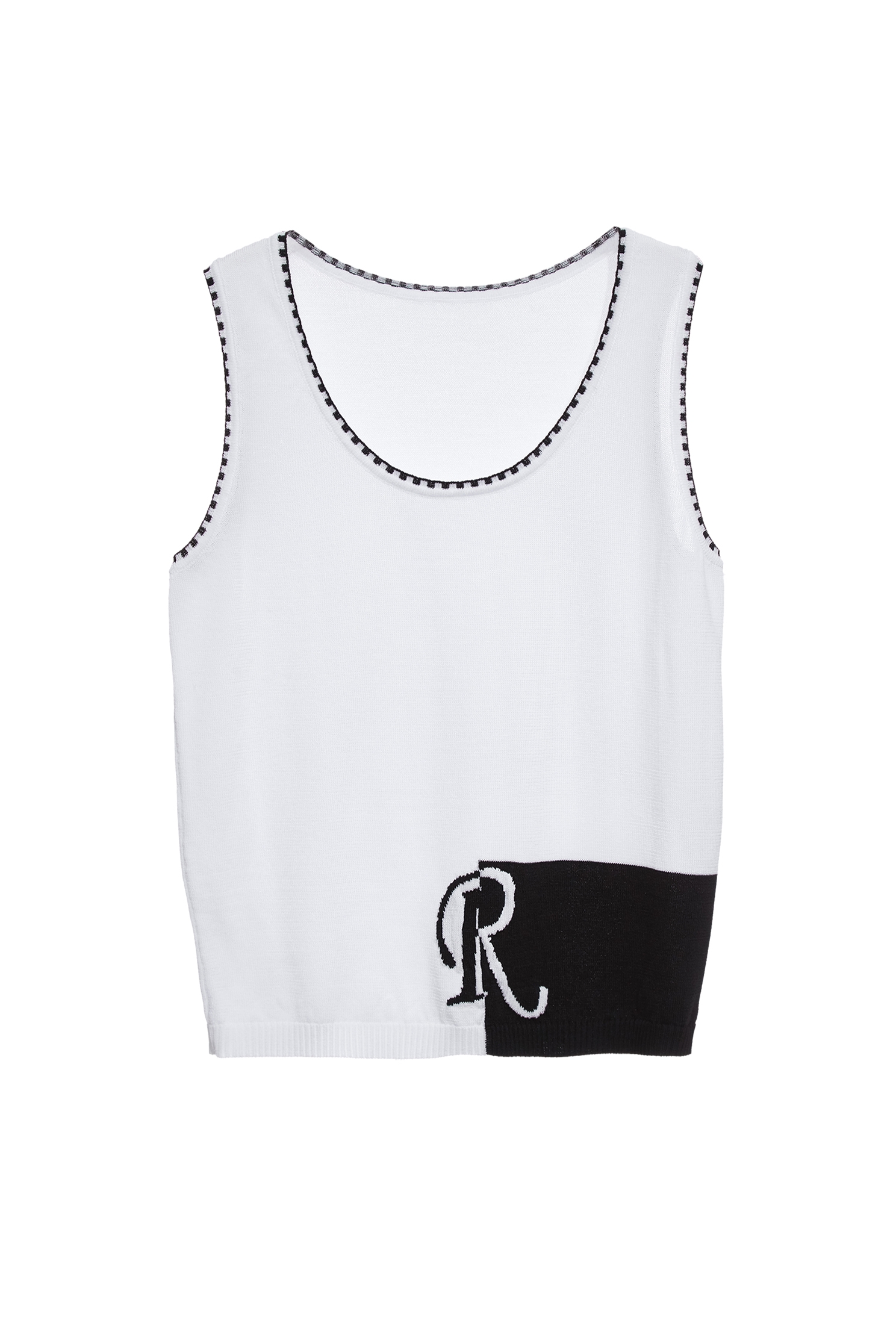 Contrast Trim Detail Knit VestContrast Trim Detail Knit Vest,sleeveless tops,Season (SS) Look,Back To Classic,sleeveless tops,Knitted,Knitted tops,Back To B/W
