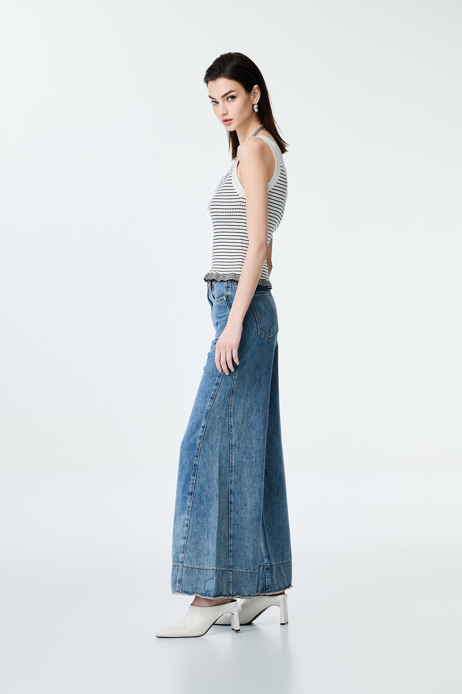Stripe Knit Tank TopStripe Knit Tank Top,sleeveless tops,Season (SS) Look,White tops,Valentine,sleeveless tops,upperclass,Knitted,Knitted tops
