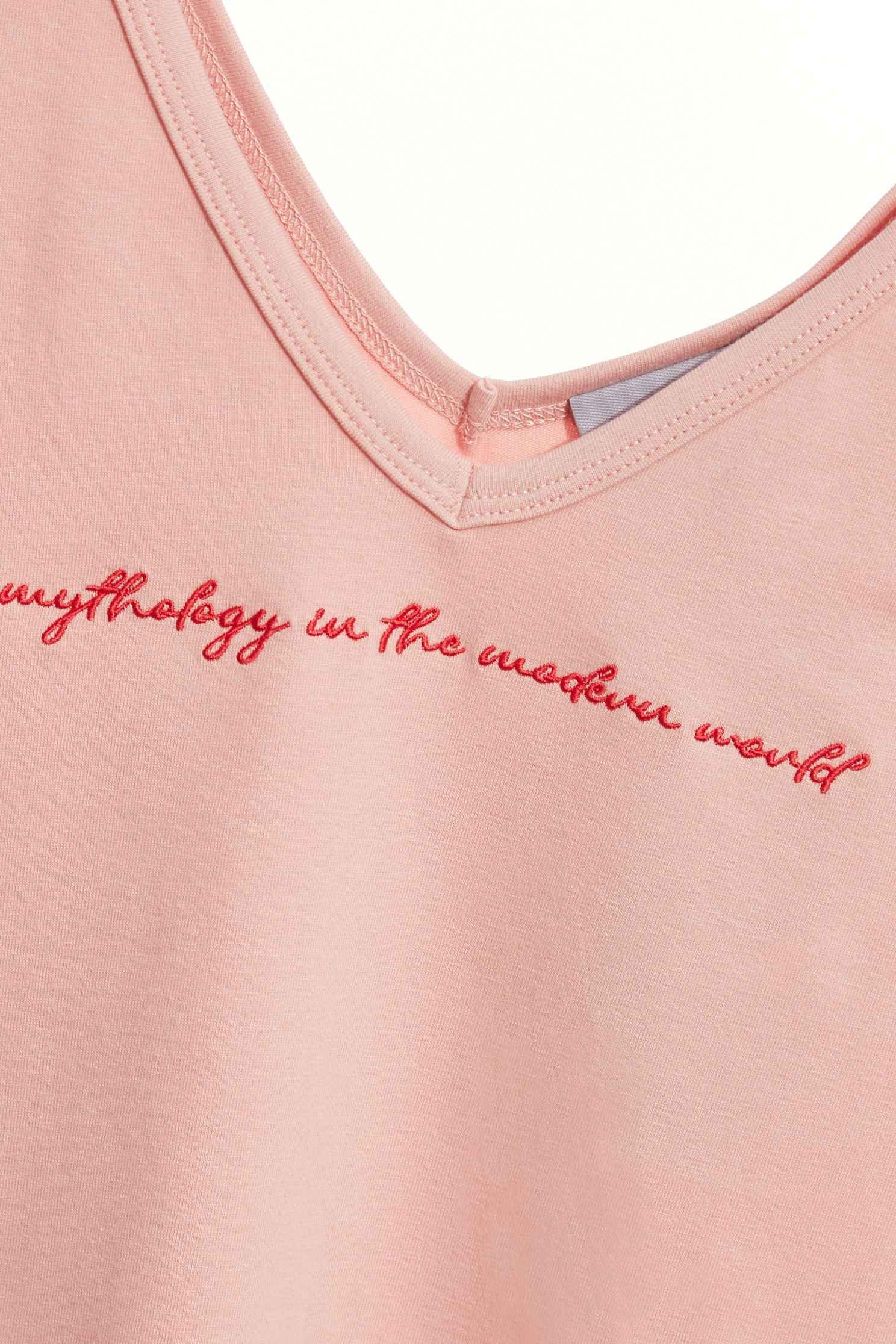 V-neck Slogan Tank TopLarge V-neck embroidered vest.,T-shirts,sleeveless tops,Embroidered,goodlucknewyear,coolsummer,Season (AW) Look,Pink,Cotton,Embroidered,sleeveless tops,Travel with BFF