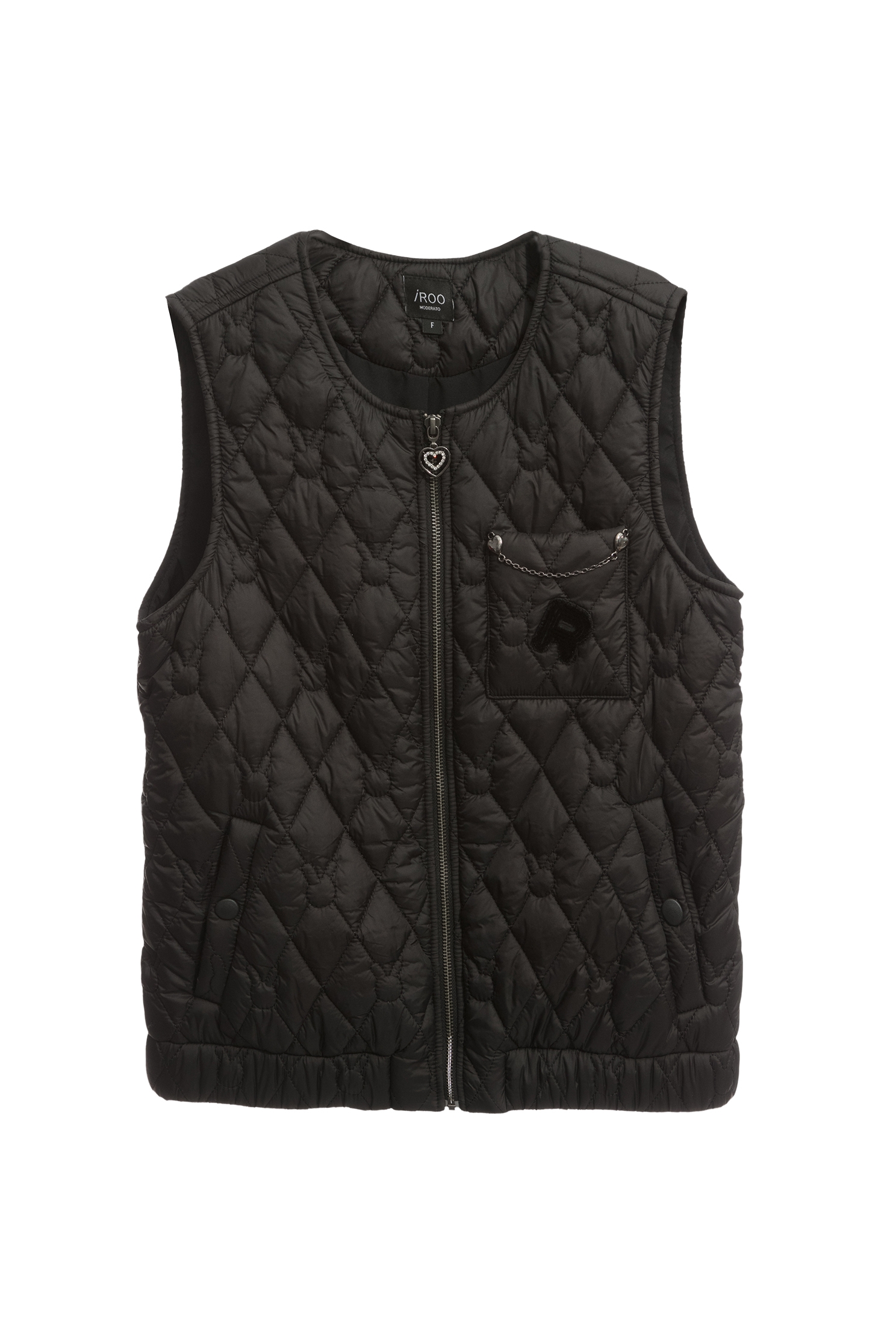 Black Quilted Vest With R Logo DetailBlack Quilted Vest With R Logo Detail,sleeveless tops,Outerwear,sleeveless tops,Season (AW) Look,sleeveless tops,waistcoat