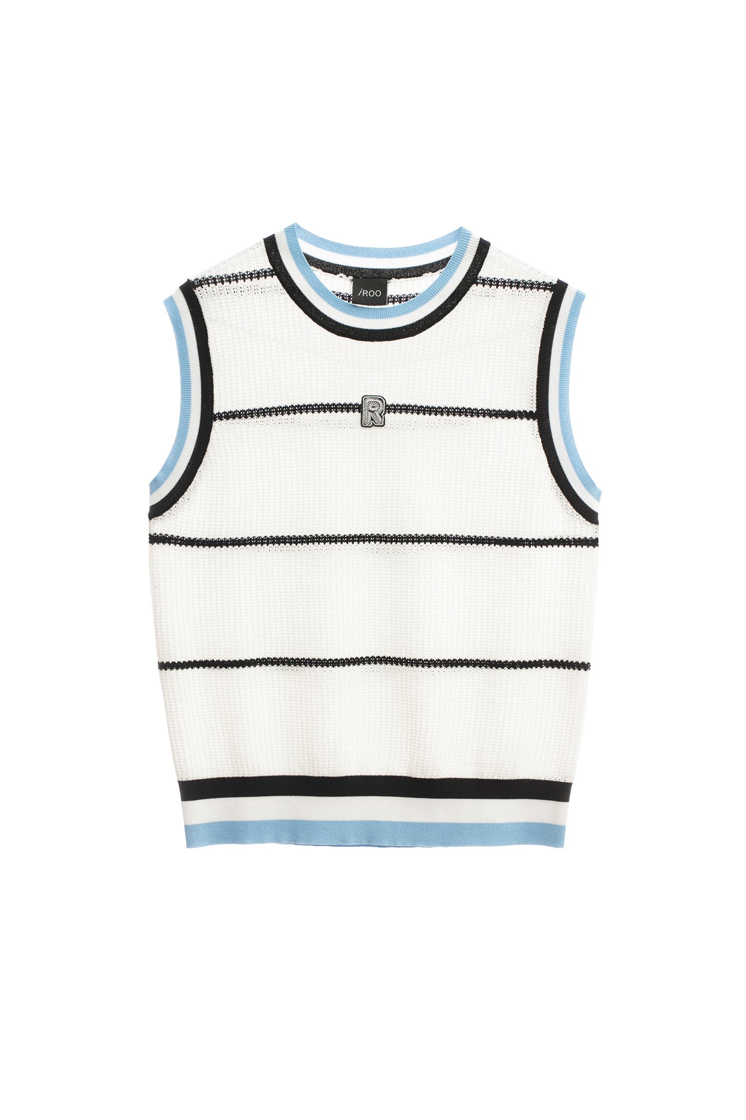 Contrast Stripe Round Neck Knit VestContrast Stripe Round Neck Knit Vest,sleeveless tops,Tops,sleeveless tops,Season (AW) Look,sleeveless tops,Knitted,Knitted tops