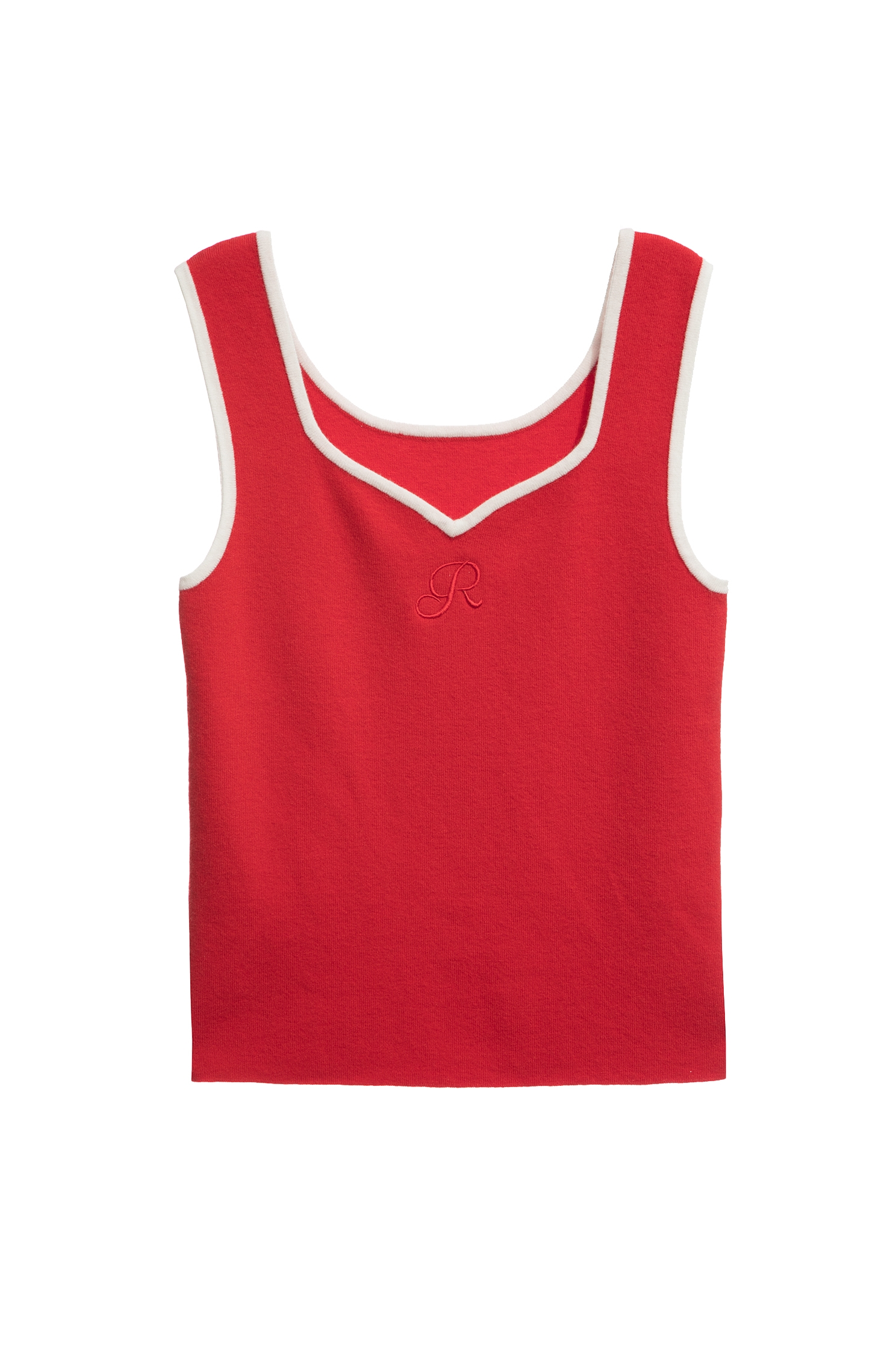 R Logo Red Knit Tank TopR Logo Red Knit Tank Top,sleeveless tops,Season (AW) Look,sleeveless tops,Knitted,Knitted tops