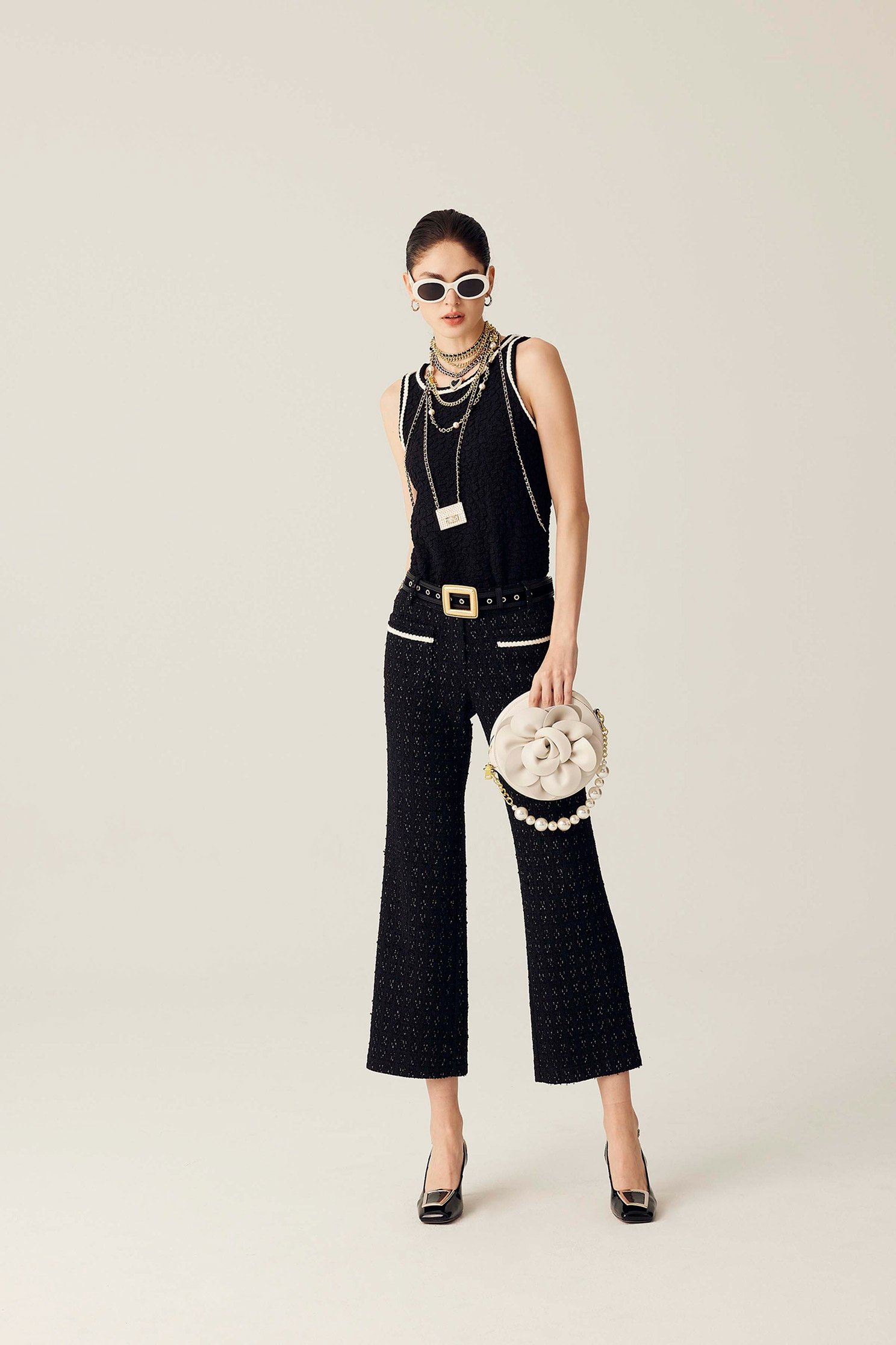 Contrast Trim Detail Texture VestContrast Trim Detail Texture Vest,sleeveless tops,Season (SS) Look,sleeveless tops