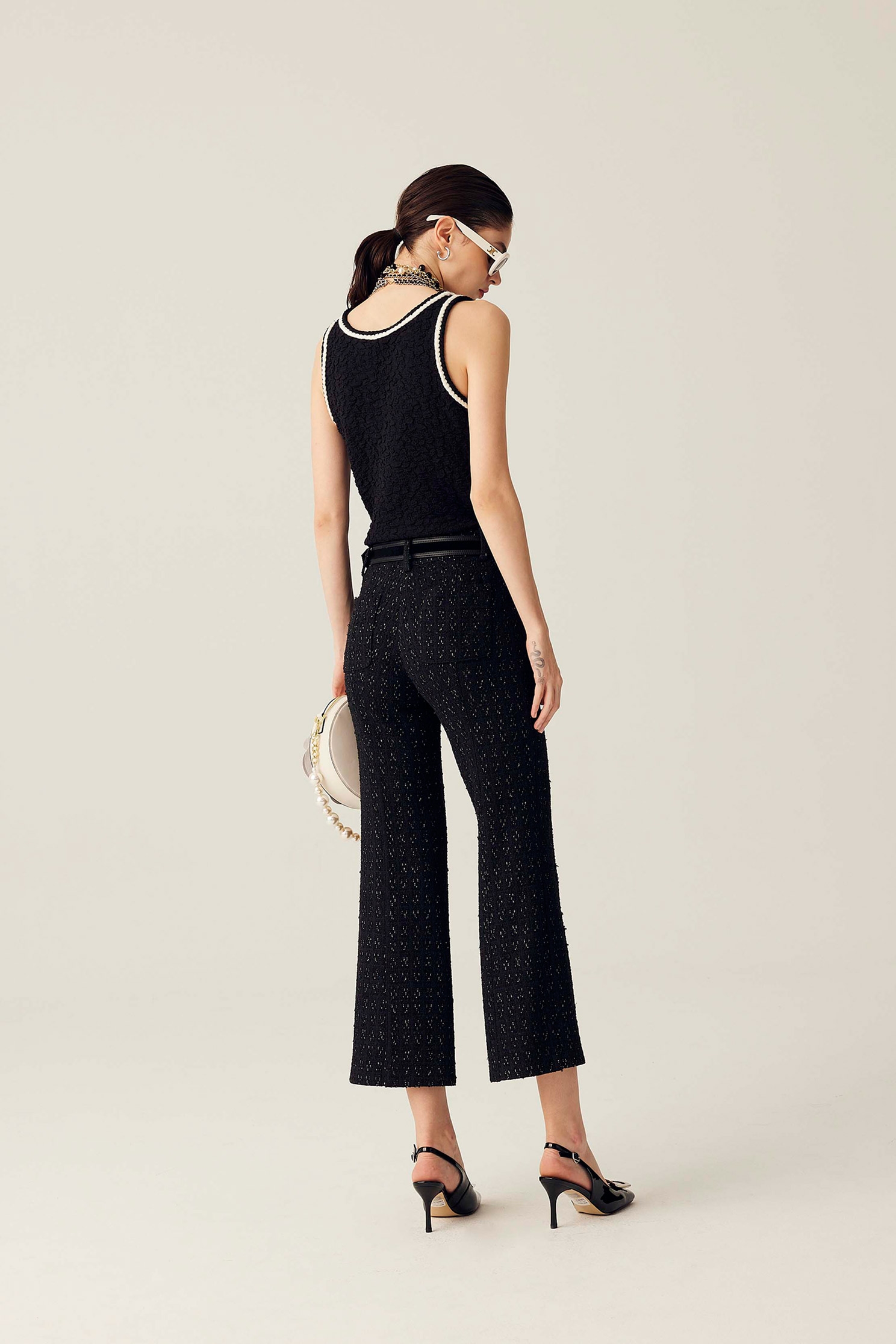 Contrast Trim Detail Texture VestContrast Trim Detail Texture Vest,sleeveless tops,Season (SS) Look,sleeveless tops