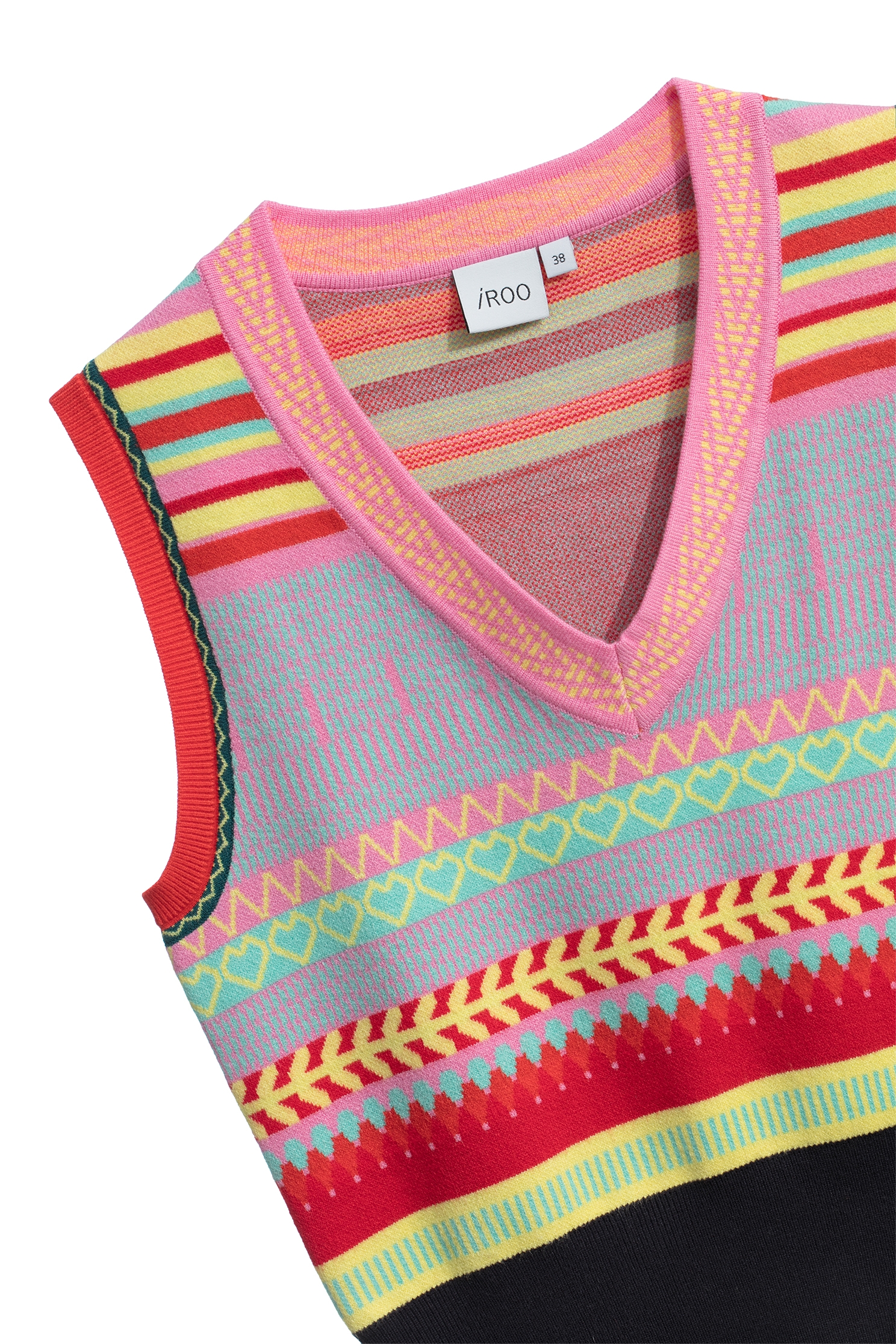 Multi-colour Stripe Knit VestMulti-colour Stripe Knit Vest,sleeveless tops,Season (SS) Look,sleeveless tops,Knitted,Knitted tops