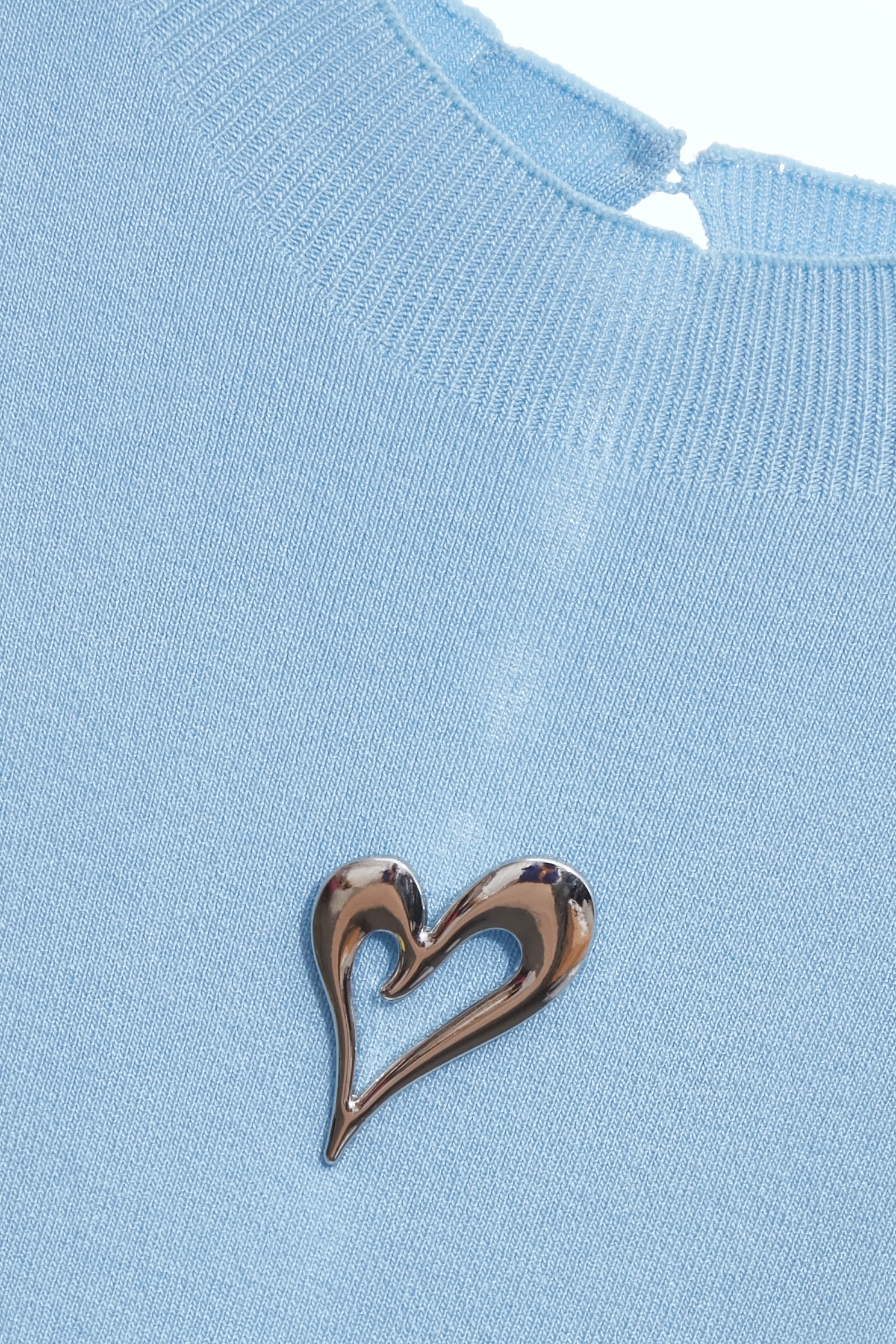 Heart Shape Brooch Blue Knit VestHeart Shape Brooch Blue Knit Vest,sleeveless tops,Tops,Season (AW) Look,sleeveless tops,Knitted,Knitted tops