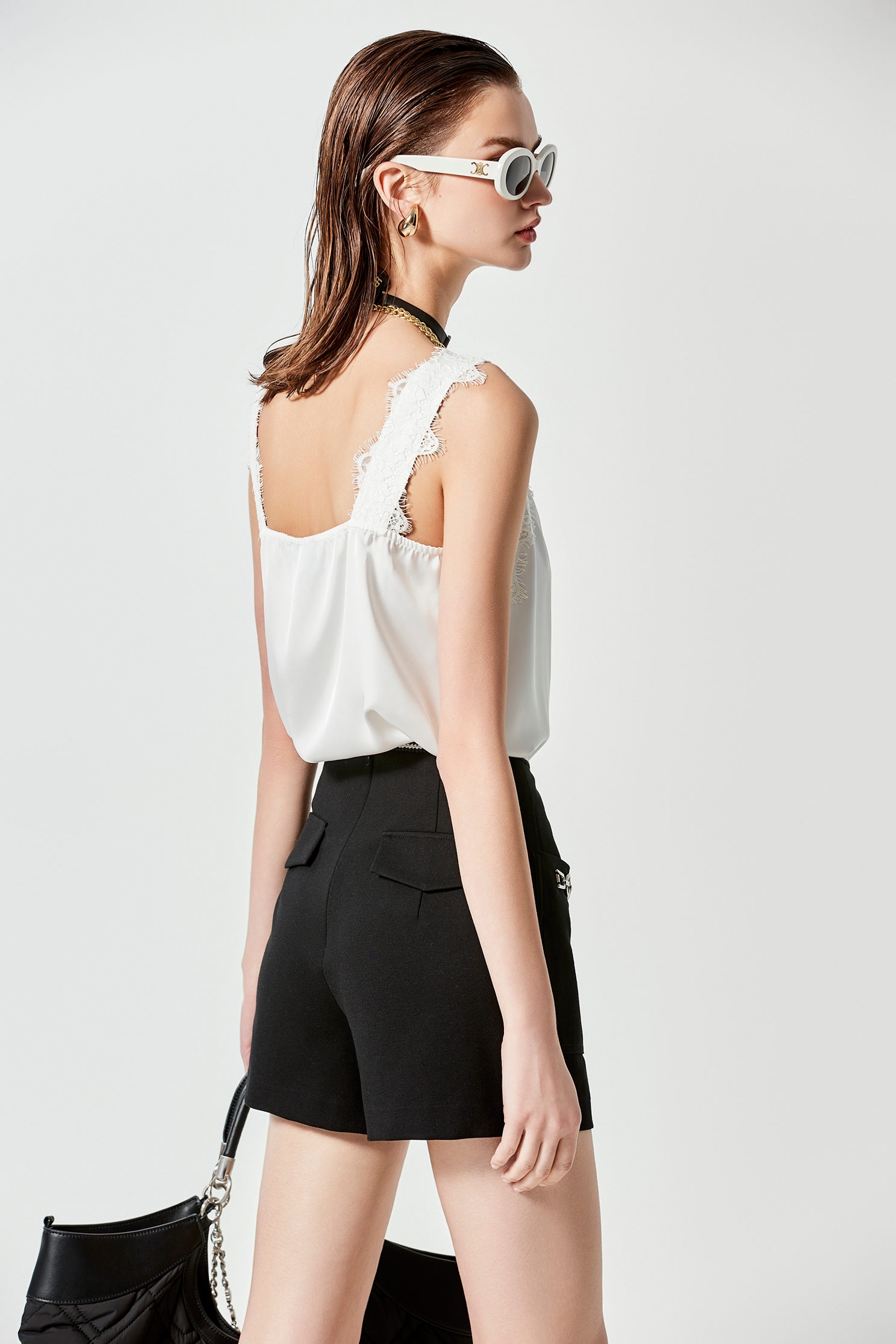 Lace Detail White Tank TopLace Detail White Tank Top,sleeveless tops,Under shirts,Season (SS) Look,sleeveless tops,Lace