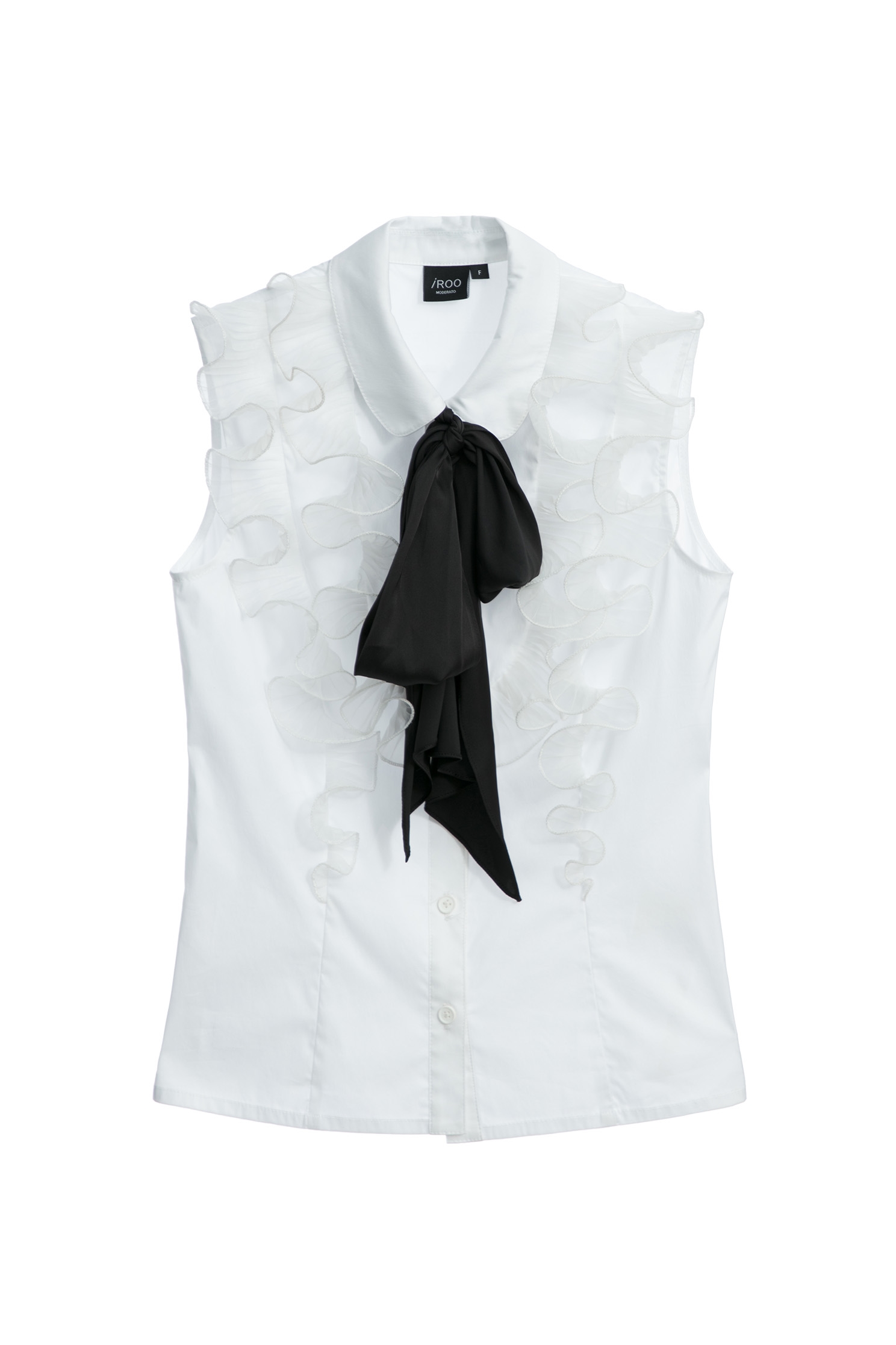 Ruffle Detail Classic Collar VestRuffle Detail Classic Collar Vest,sleeveless tops,Season (SS) Look,Blouses