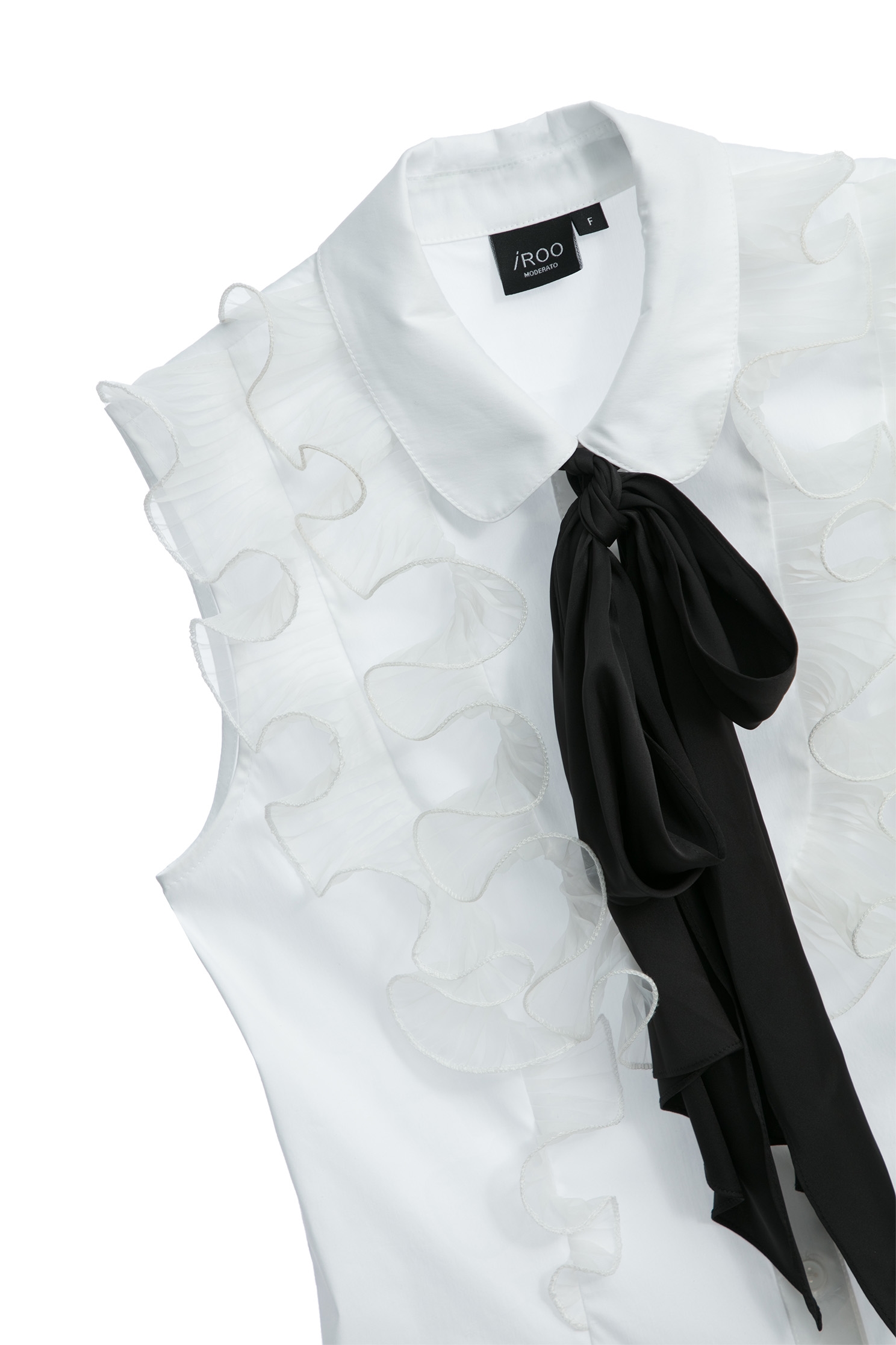 Ruffle Detail Classic Collar VestRuffle Detail Classic Collar Vest,sleeveless tops,Season (SS) Look,Blouses