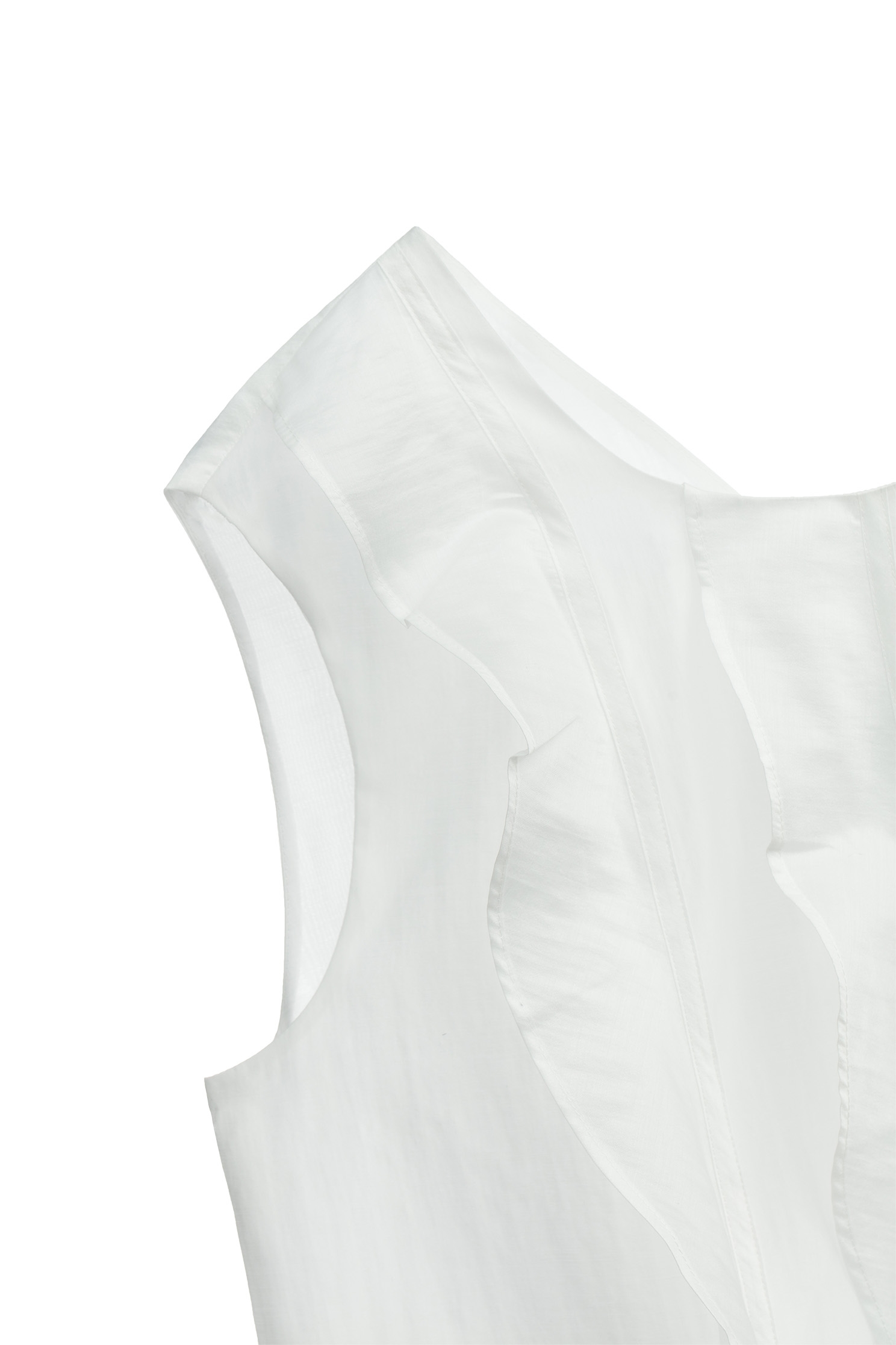 Front Ruffle Detail White VestFront Ruffle Detail White Vest,sleeveless tops,Tops,Season (SS) Look