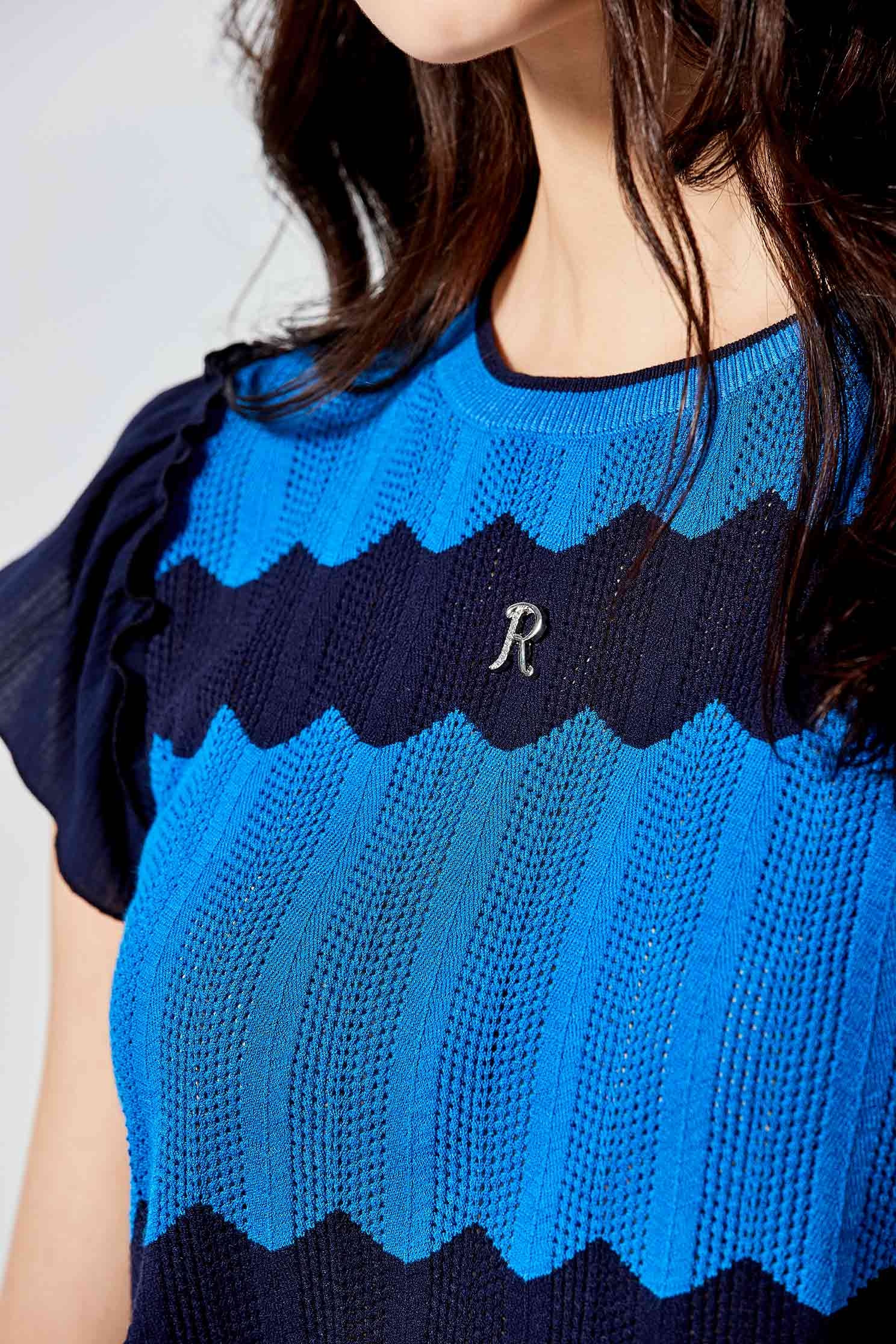 Colour Block Ruffle Detail Knit VestColour Block Ruffle Detail Knit Vest,sleeveless tops,Tops,Season (SS) Look,Knitted,Knitted tops