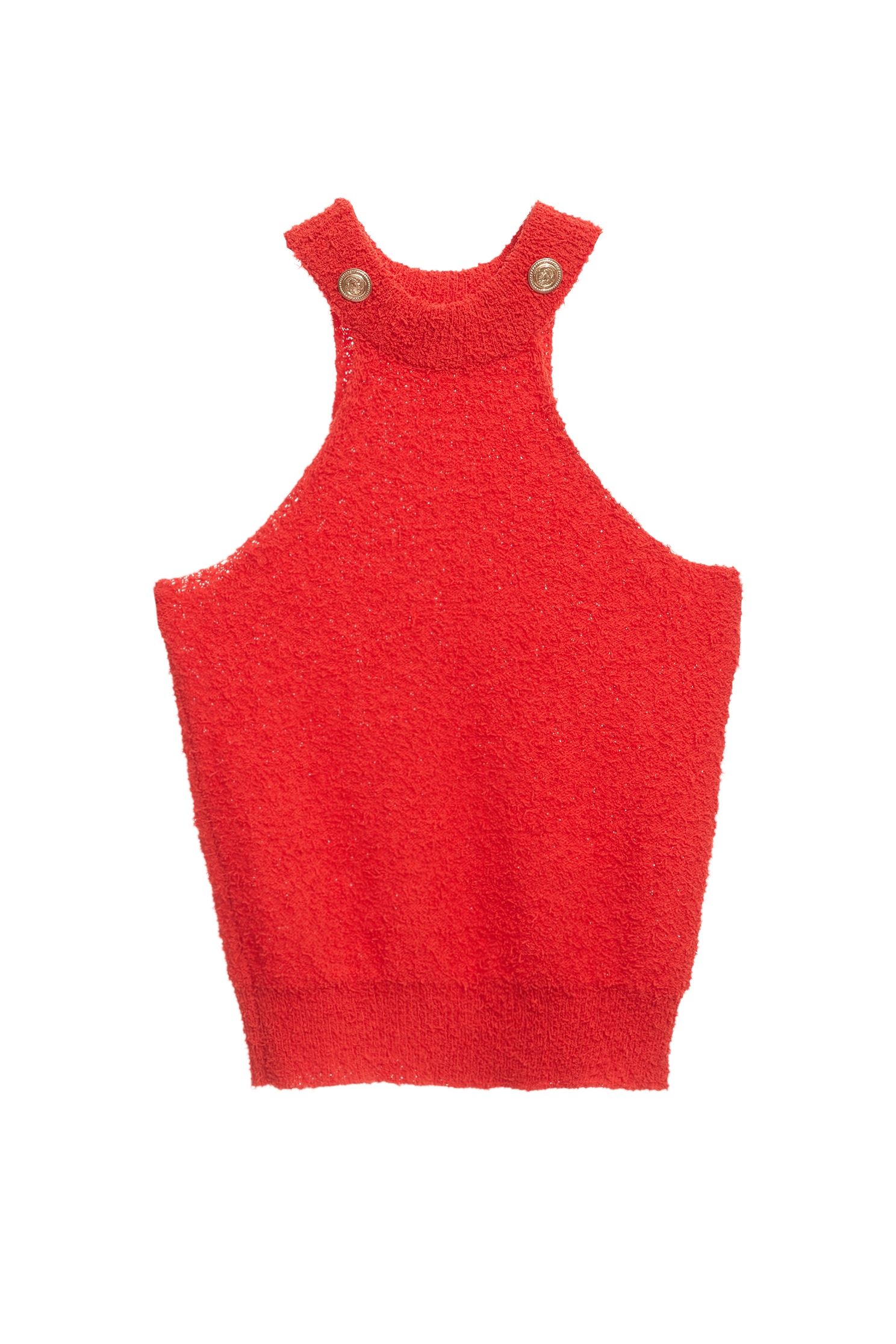 Chilli Red Halter Neck Knit VestChilli Red Halter Neck Knit Vest,Season (SS) Look,sleeveless tops,Knitted,Knitted tops