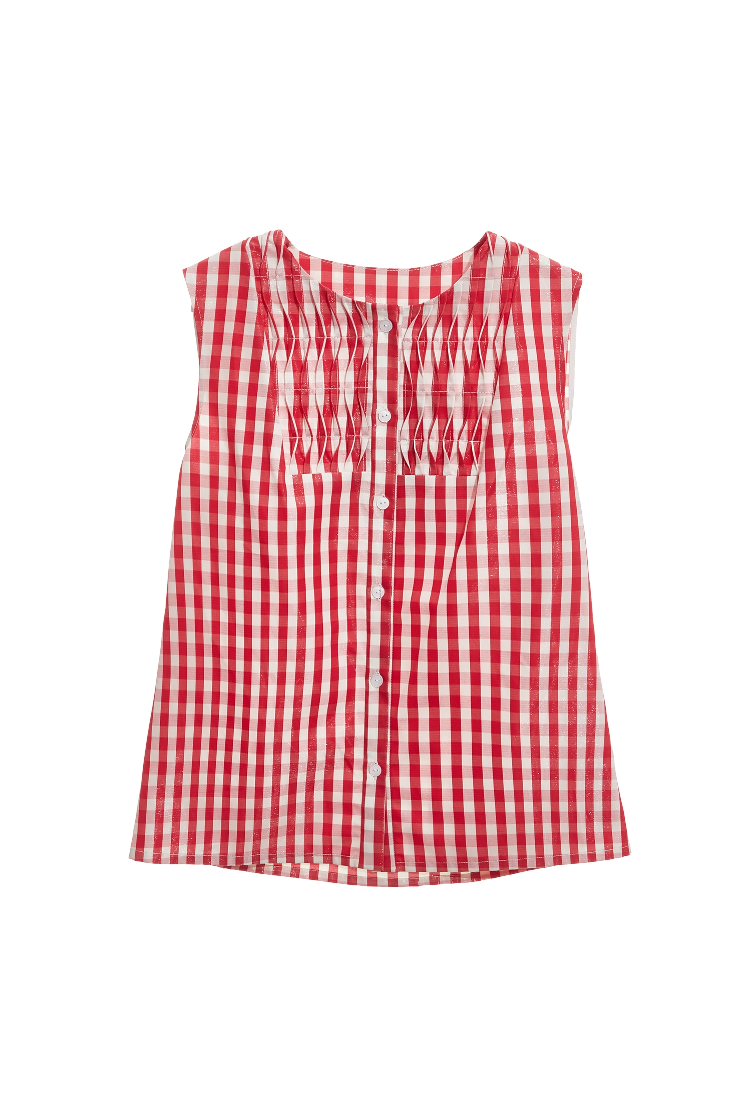 Red Plaid Button Front VestRed Plaid Button Front Vest,sleeveless tops,Tops,Season (SS) Look,Plaid,sleeveless tops,sleeveless tops