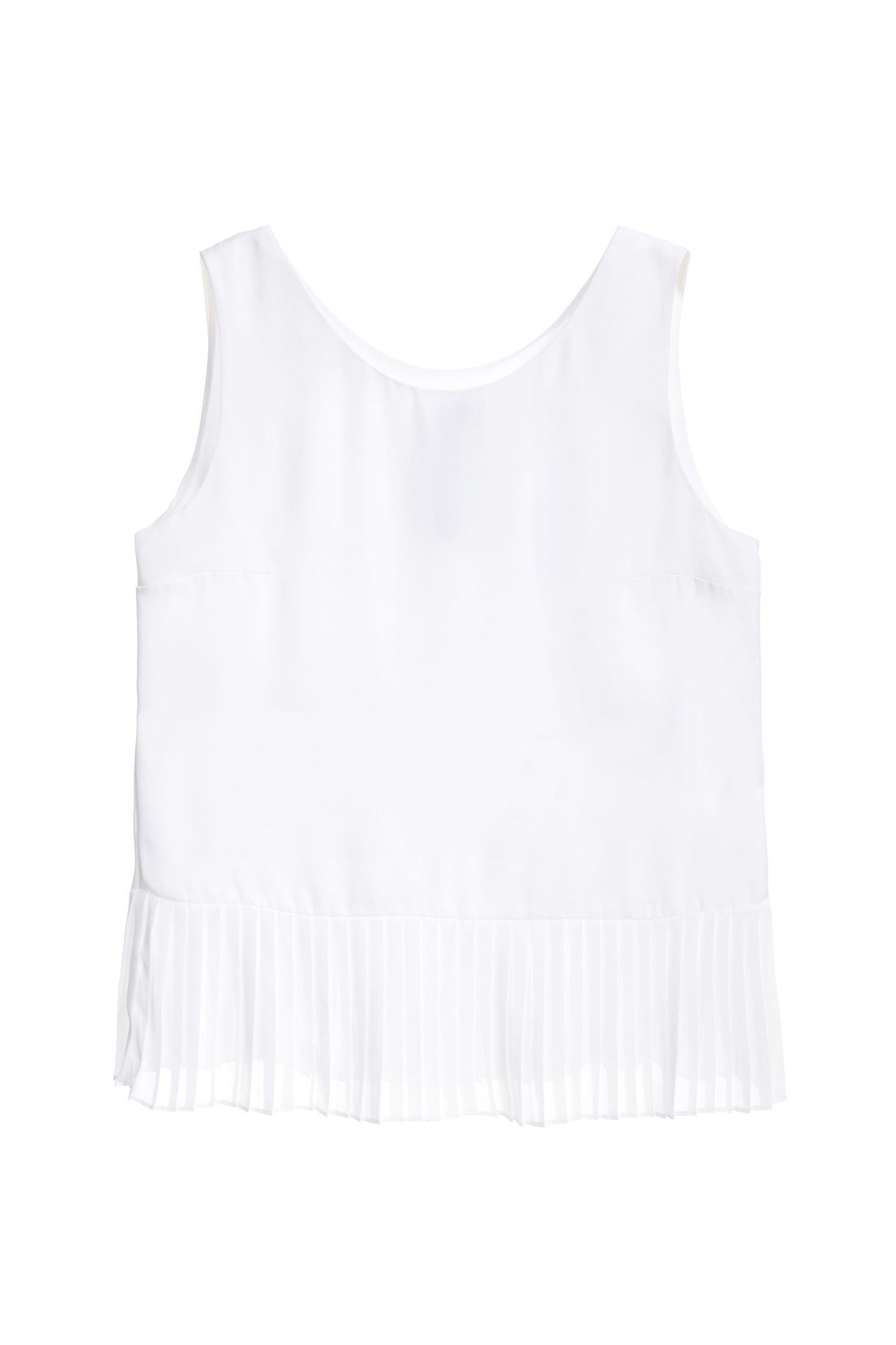 Pleated Hem Vesthem-pressing folding white vest,sleeveless tops,Season (SS) Look,coolsummer,Lucky Color for Fire Signs,Sleeveless tops,sleeveless tops,Restock,White tops,White tops,Season (AW) Look,sleeveless tops