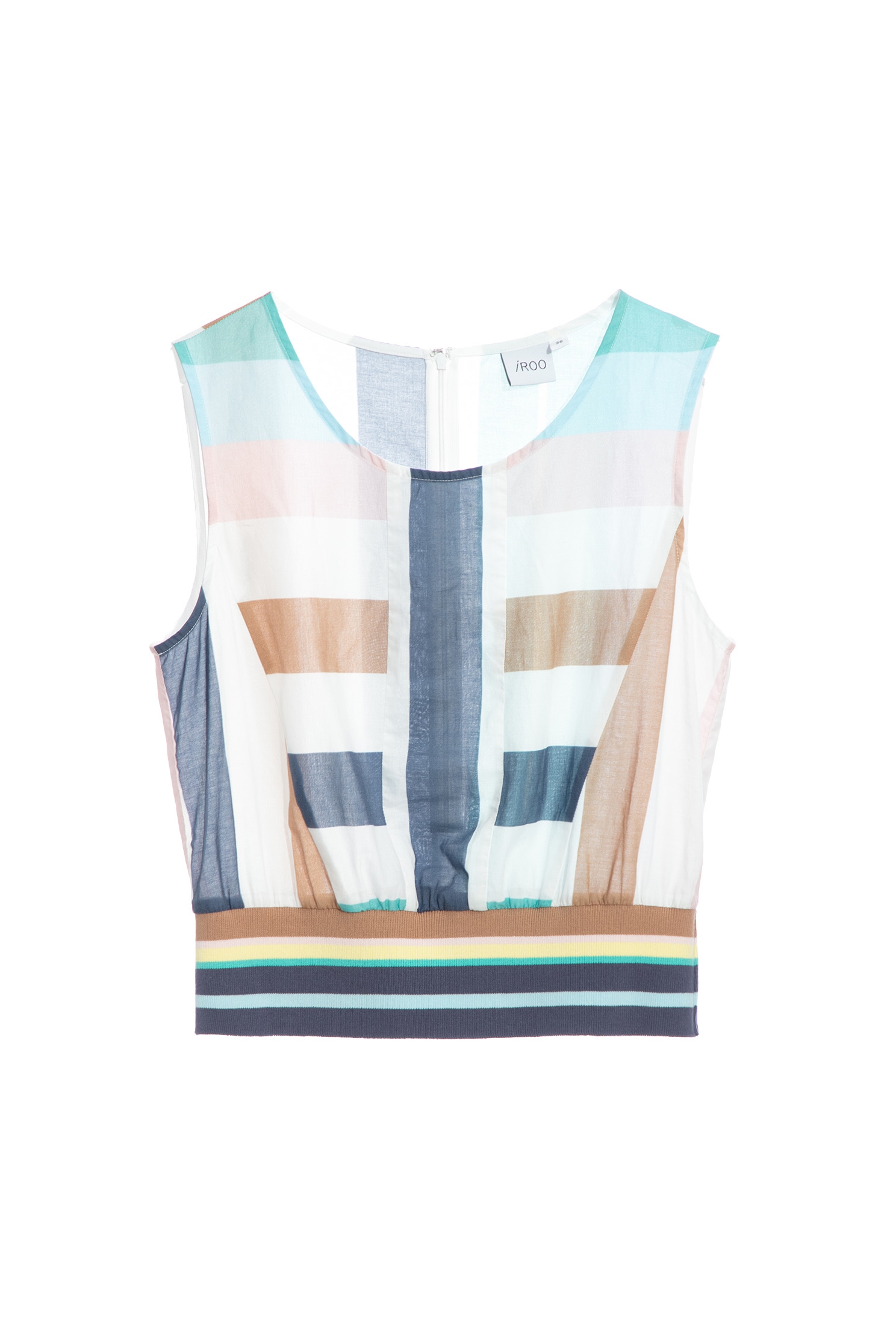 Colour Block Wide Stripe Printed VestSleeveless top with colorful stripes,sleeveless tops,Tops,Season (SS) Look,sleeveless tops,sleeveless tops