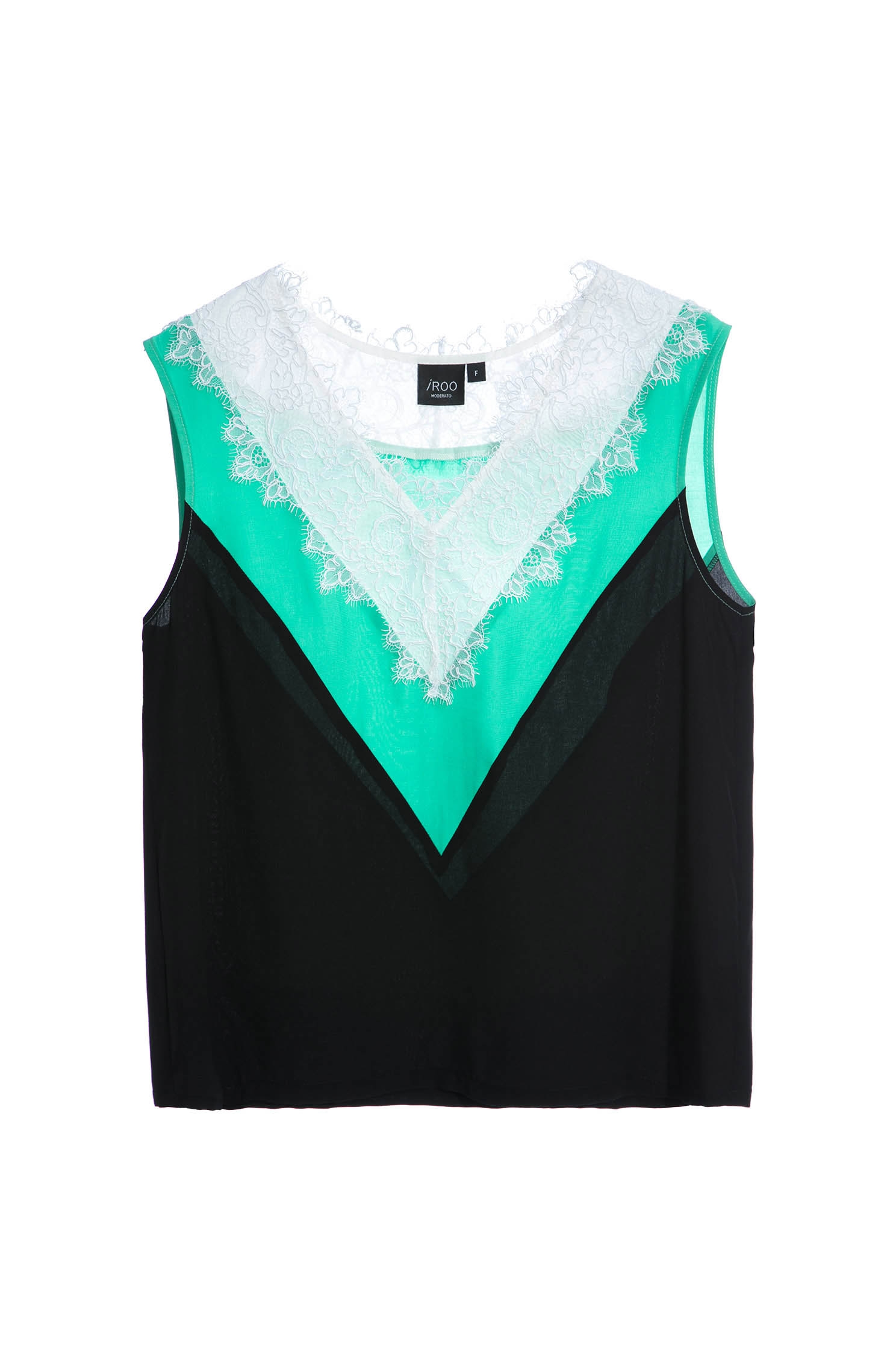 Colour Block Lace Detail VestOlive leaf color lace sleeveless top,sleeveless tops,Tops,Season (SS) Look,sleeveless tops,sleeveless tops,Lace,Lace tops