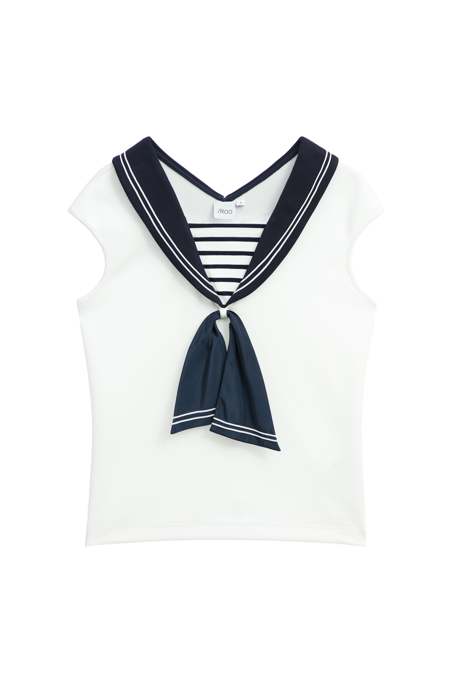 Contrast Sailor Collar Cap Sleeve TopContrast Sailor Collar Cap Sleeve Top,sleeveless tops,Tops,Season (SS) Look,Stripe