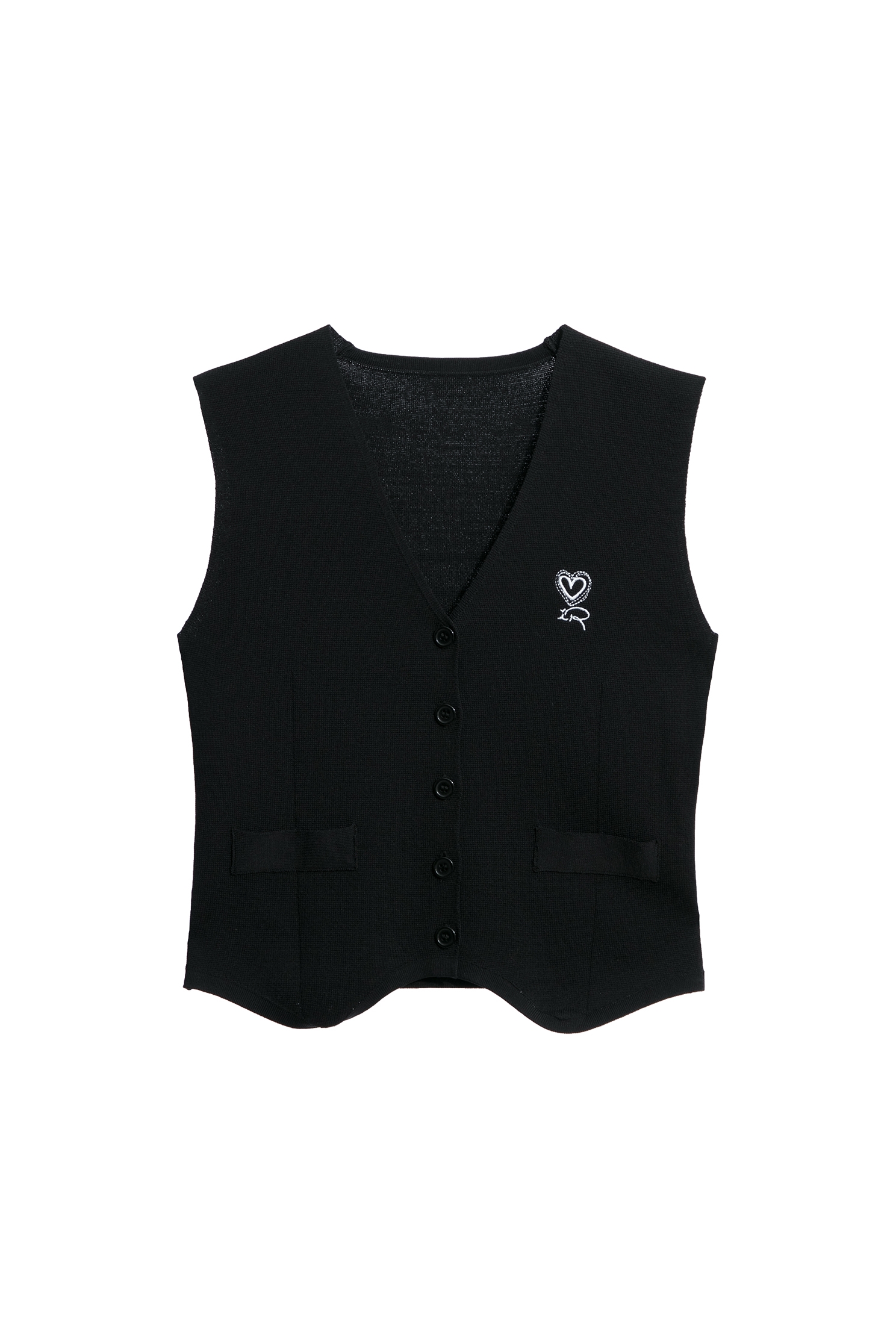 V-neck Button Front Knit VestV-neck Button Front Knit Vest,sleeveless tops,Season (SS) Look,Embroidered,sleeveless tops,Knitted,Knitted tops