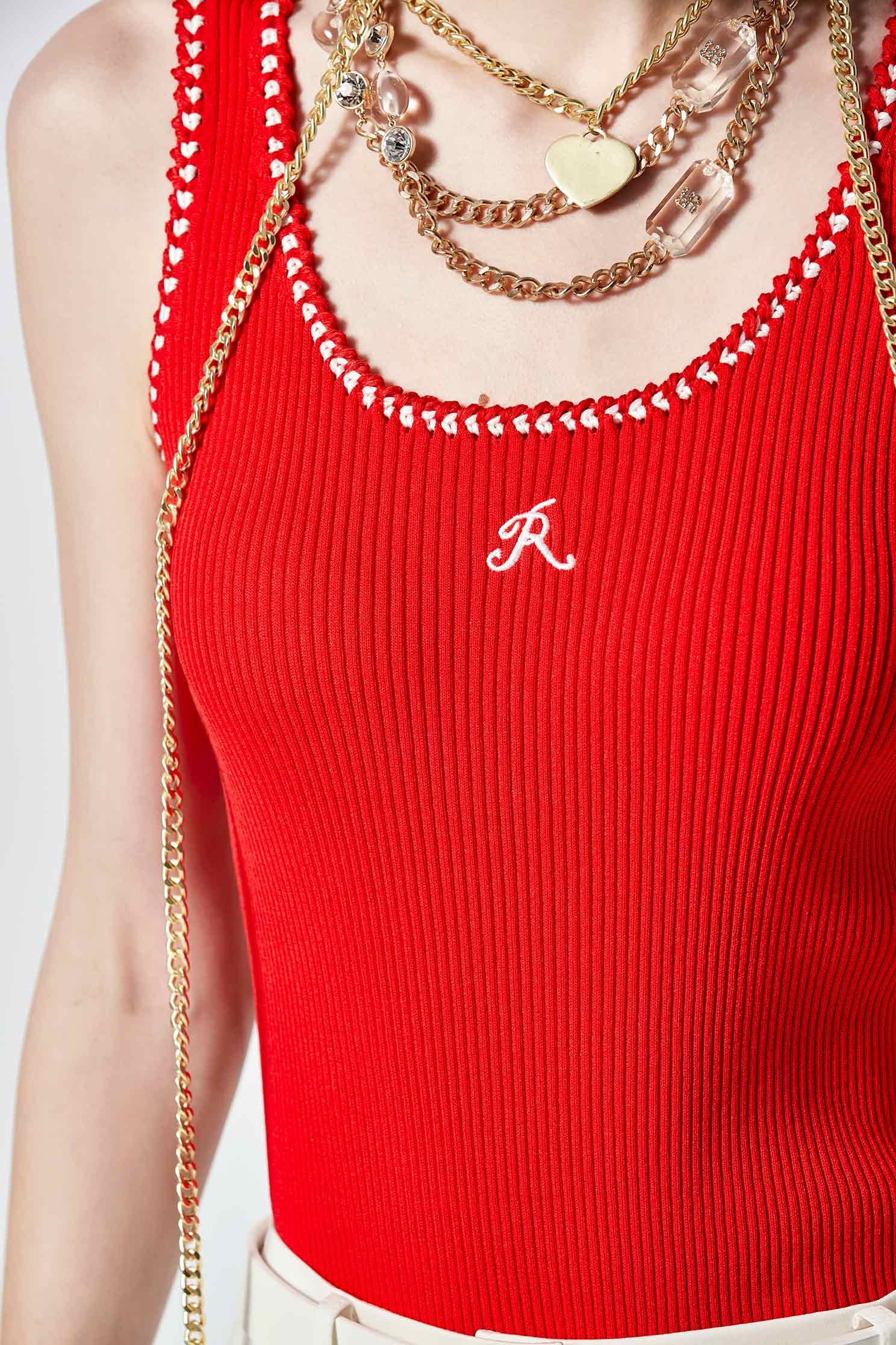 Chilli Red R Logo Tank TopChilli Red R Logo Tank Top,sleeveless tops,Season (SS) Look,Embroidered,sleeveless tops