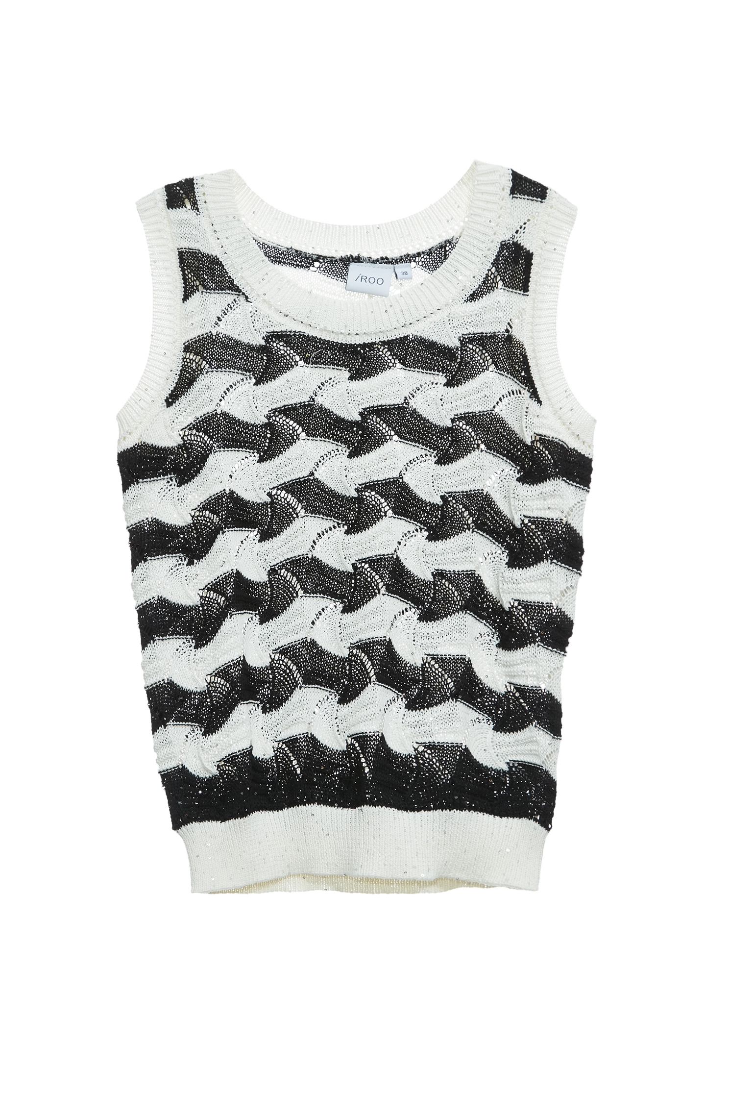 Irregular Strip Knit VestIrregular Strip Knit Vest,sleeveless tops,Tops,Season (SS) Look,sleeveless tops,sleeveless tops,Knitted,Knitted tops,Knitted tops