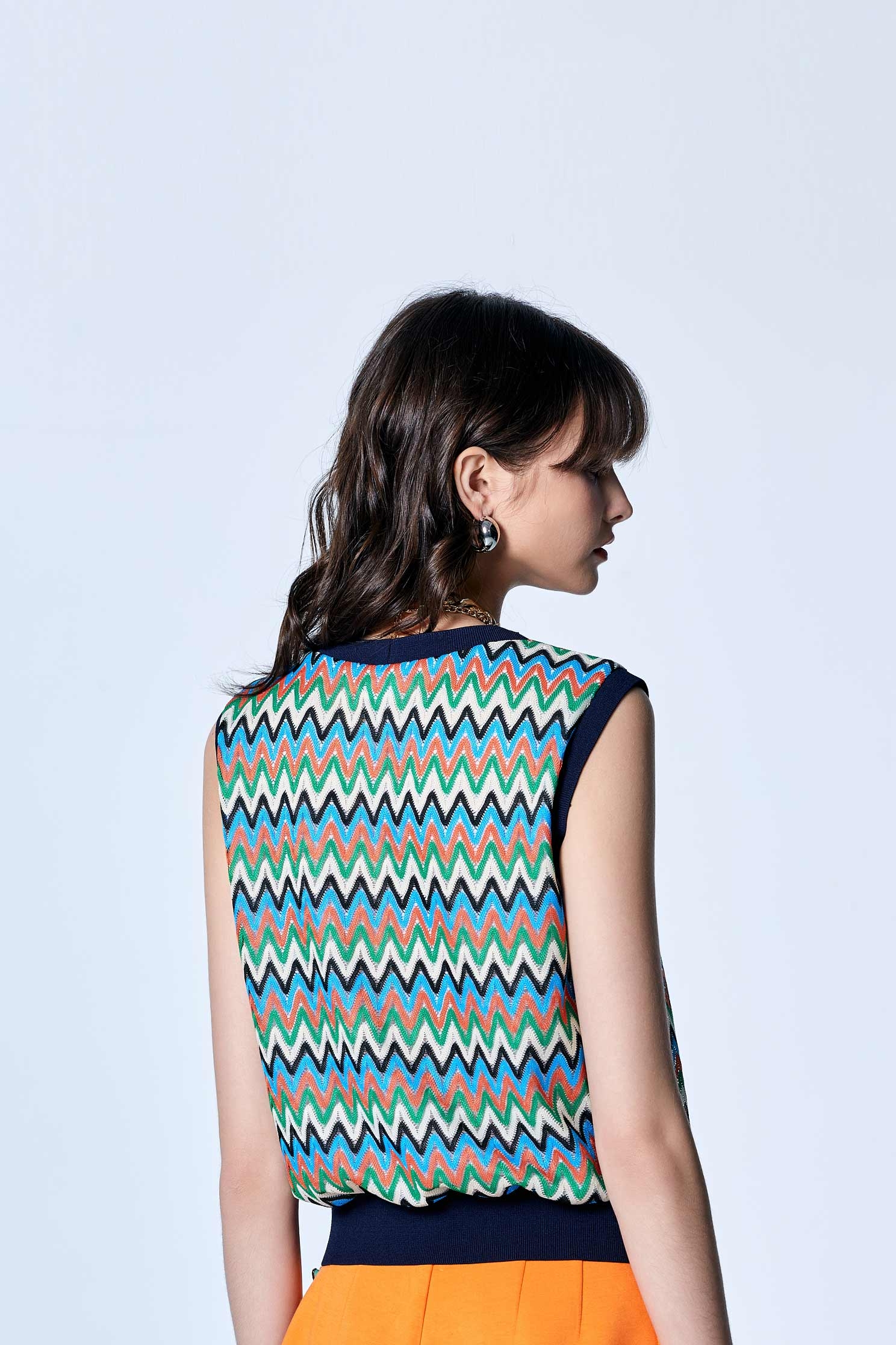 Multi Wavy Stripe VestMulti Wavy Stripe Vest,sleeveless tops,Tops,Season (SS) Look,sleeveless tops,sleeveless tops,Lace