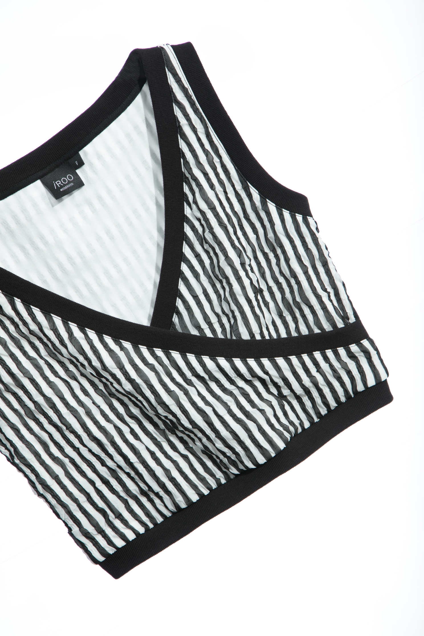 Front Wrap Black Stripe Crop VestFront Wrap Black Stripe Crop Vest,sleeveless tops,Tops,Season (SS) Look,Stripe,sleeveless tops,sleeveless tops,upperclass