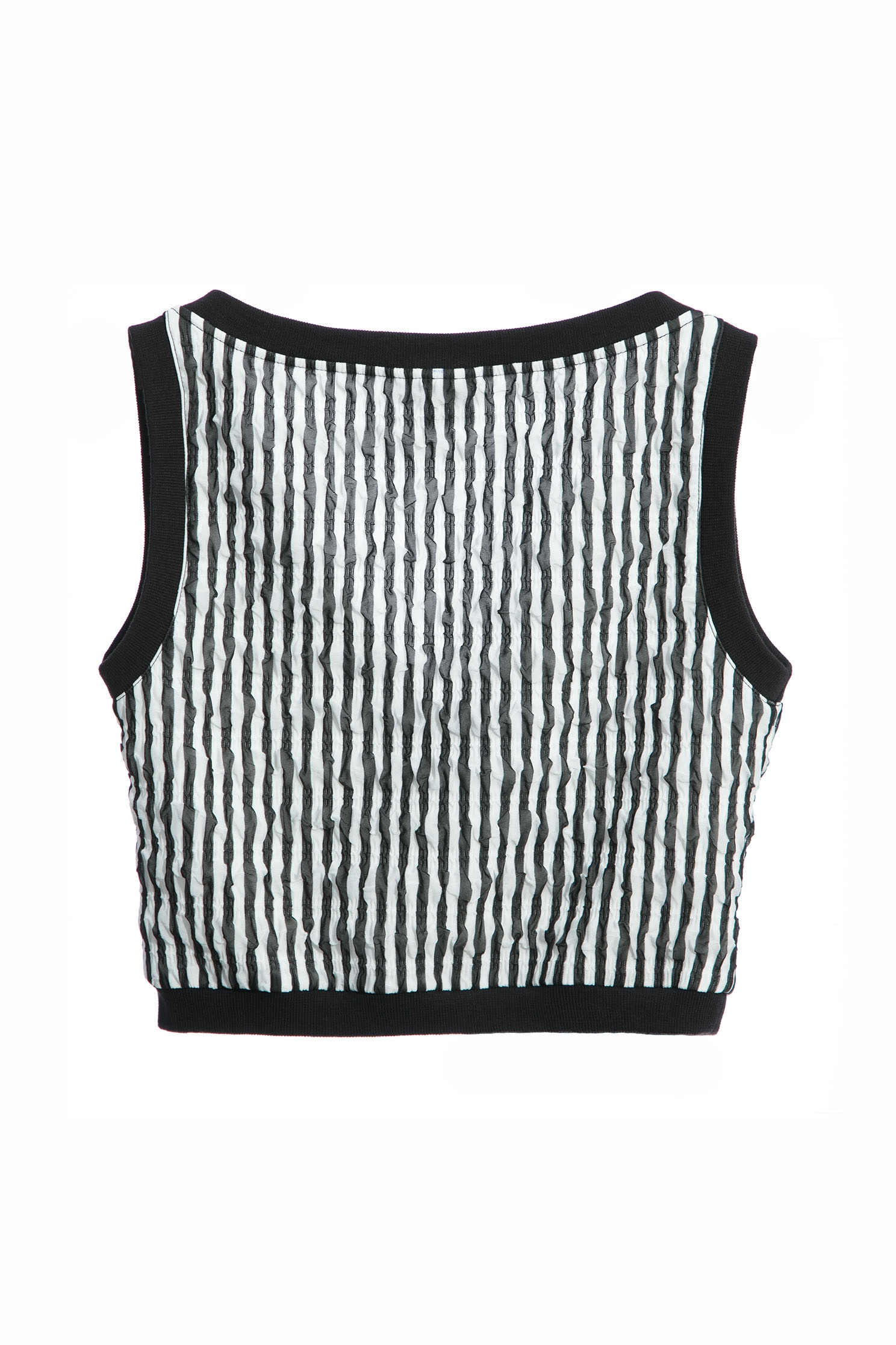 Front Wrap Black Stripe Crop VestFront Wrap Black Stripe Crop Vest,sleeveless tops,Tops,Season (SS) Look,Stripe,sleeveless tops,sleeveless tops,upperclass