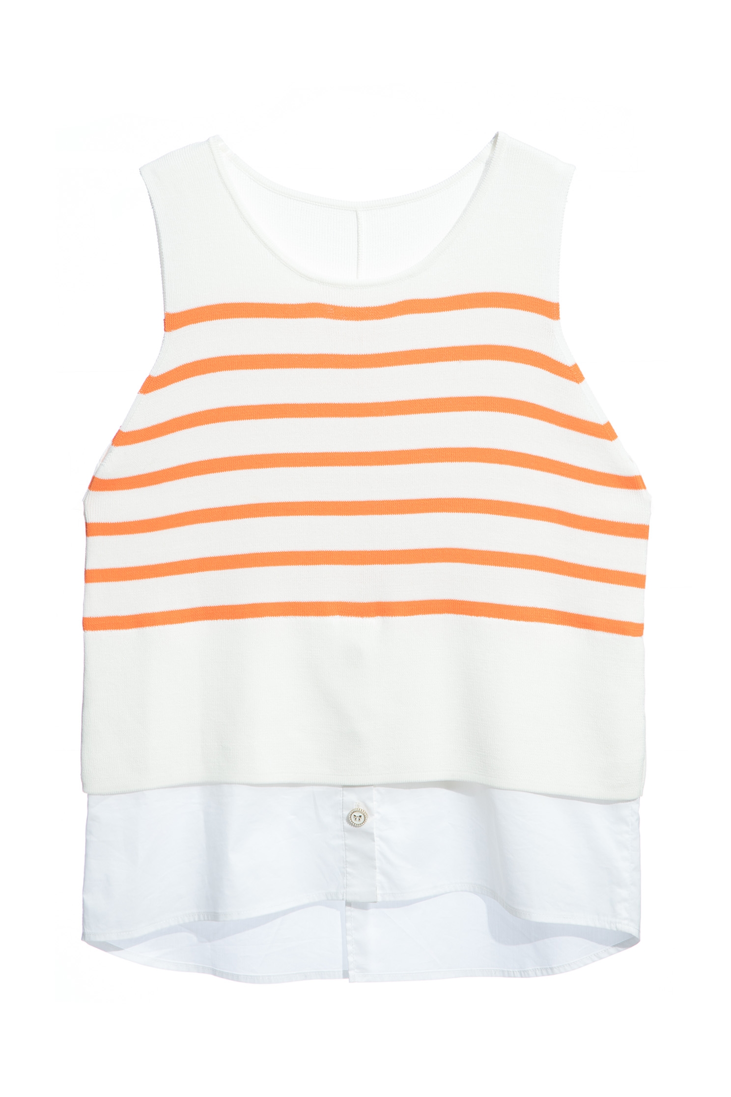 Orange Stripe Contrast Knit VestOrange Stripe Contrast Knit Vest,Tops,Season (SS) Look,sleeveless tops,sleeveless tops,Blouses,Knitted,Knitted tops,Knitted tops