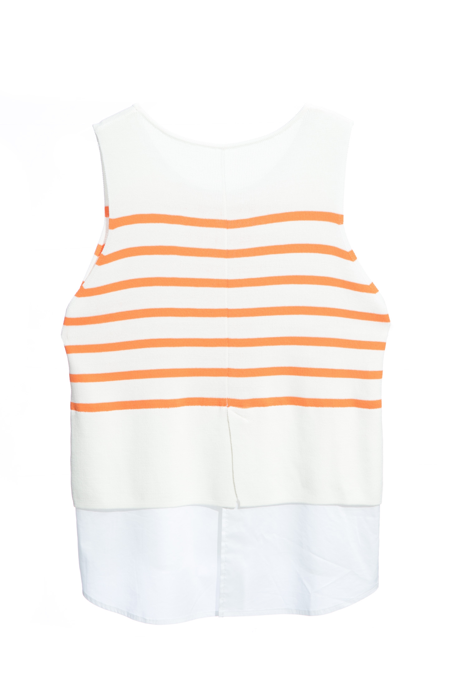 Orange Stripe Contrast Knit VestOrange Stripe Contrast Knit Vest,Tops,Season (SS) Look,sleeveless tops,sleeveless tops,Blouses,Knitted,Knitted tops,Knitted tops