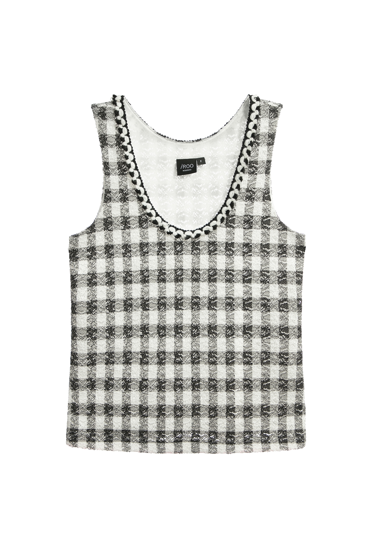 U-neckline Checkered Tank TopU-neckline Checkered Tank Top,sleeveless tops,Tops,Season (SS) Look,Plaid,sleeveless tops,sleeveless tops,Lace