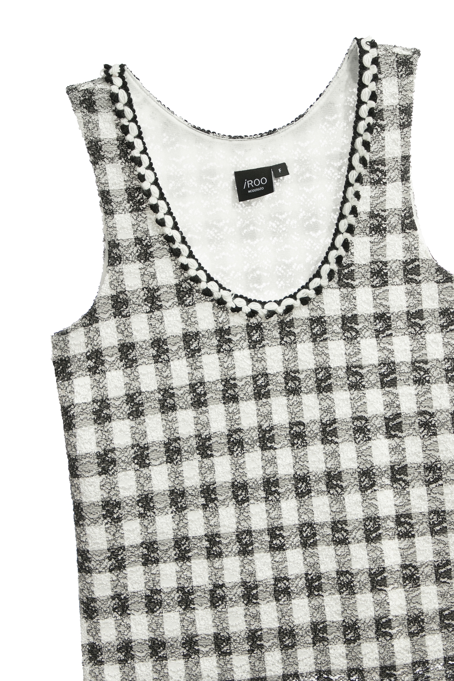 U-neckline Checkered Tank TopU-neckline Checkered Tank Top,sleeveless tops,Tops,Season (SS) Look,Plaid,sleeveless tops,sleeveless tops,Lace