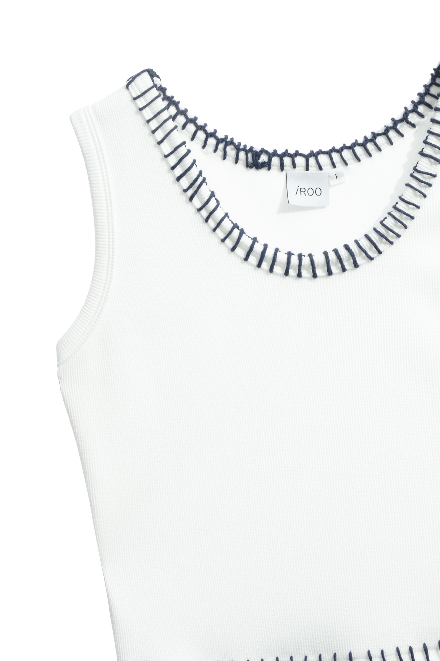 Contrast Embroidery Stitch Detail VestContrast Embroidery Stitch Detail Vest,sleeveless tops,Tops,Embroidered,Season (SS) Look,sleeveless tops,sleeveless tops