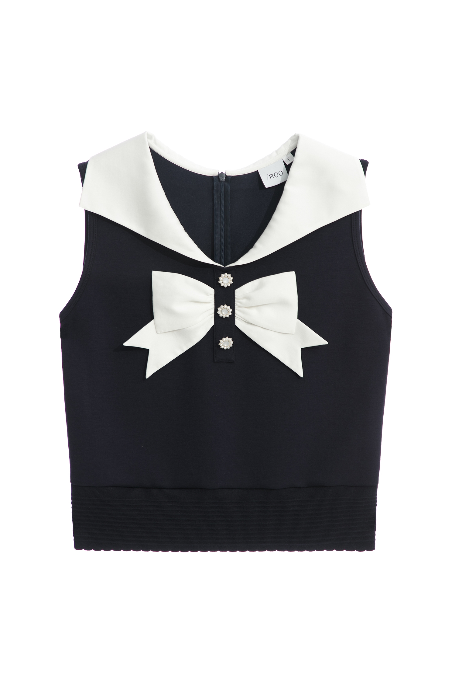 Colour Contrast Vest With Front Bow DetailColour Contrast Vest With Front Bow Detail,sleeveless tops,Tops,Season (SS) Look,bows