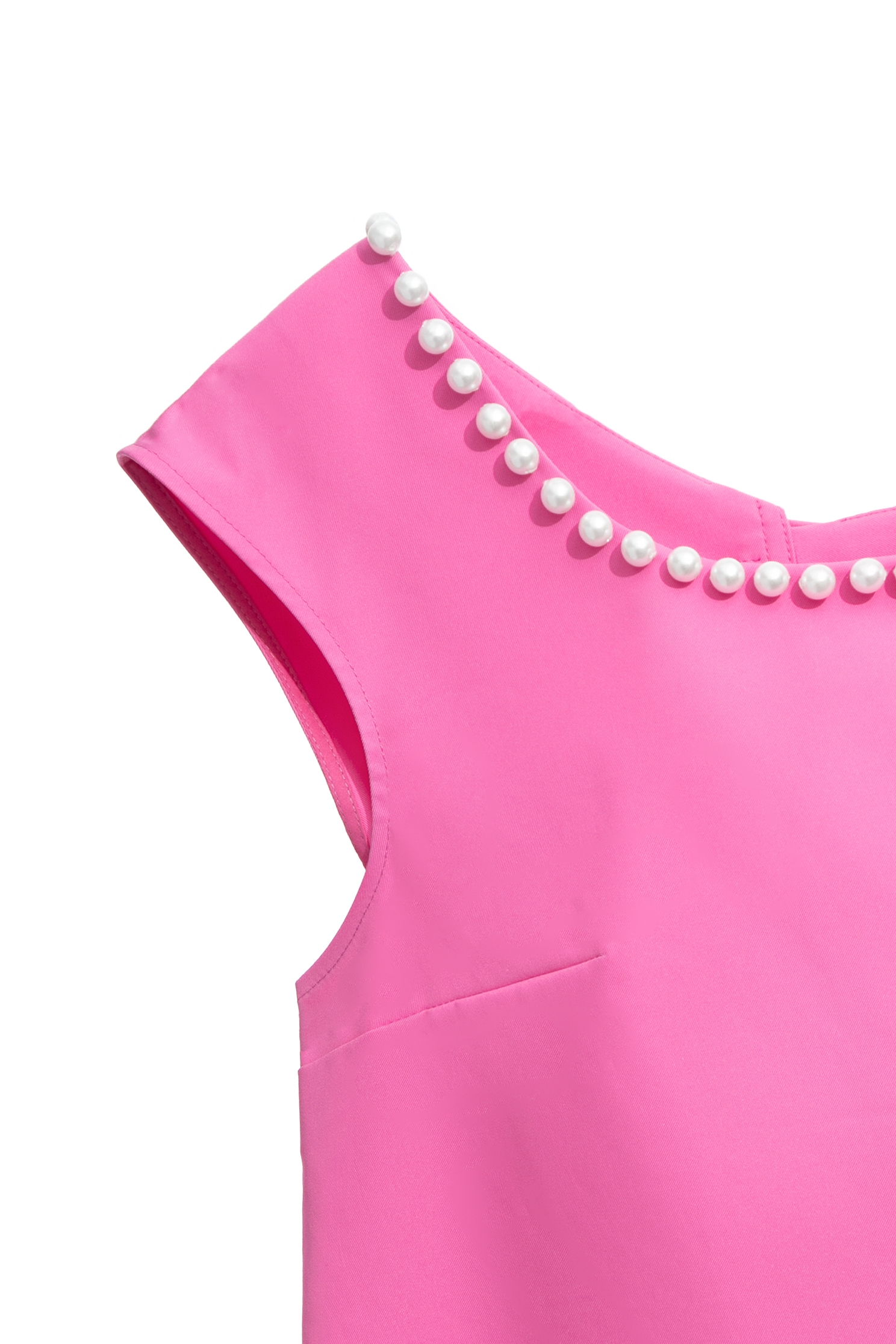 Square Neck Pearl Applique Pink VestSquare Neck Pearl Applique Pink Vest,sleeveless tops,Tops,cocktaildresses,Season (SS) Look,sleeveless tops,pearl,Evening dresses,sleeveless tops,bows